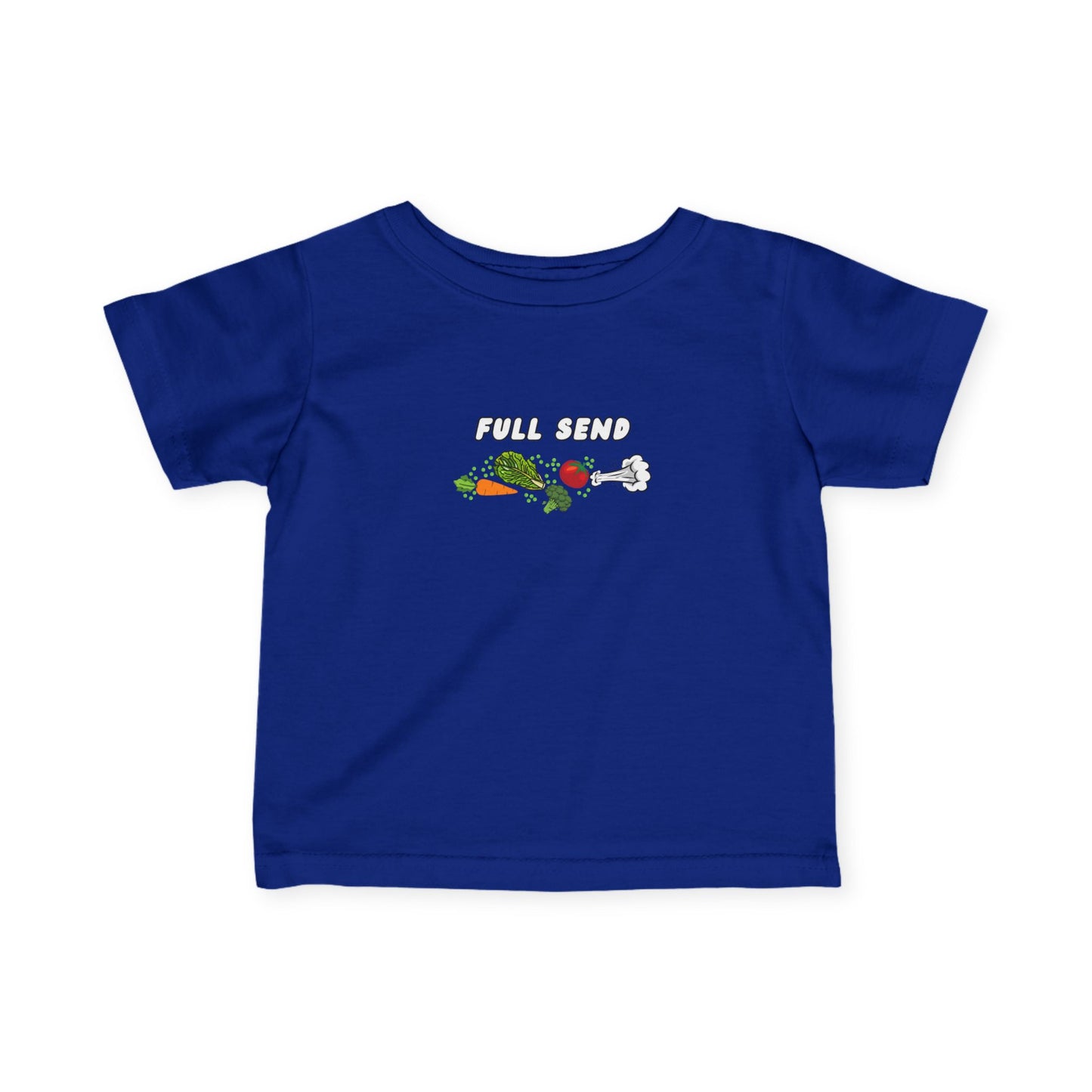 'Full Send' Playful Vegetable Theme Infant Tee, Cute Kids T-Shirt, Baby Shower Gift, Summer Apparel, Toddler Outfit