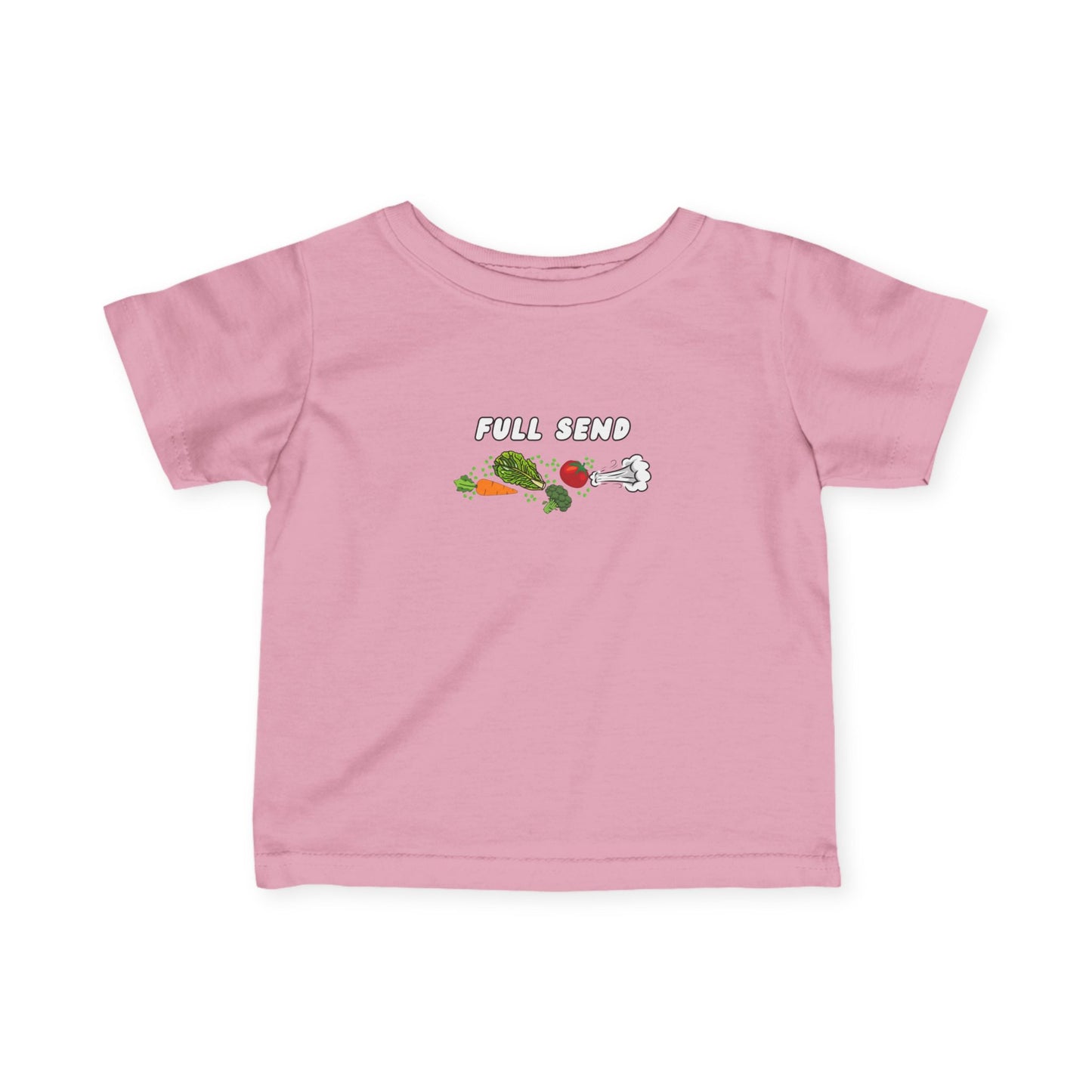 'Full Send' Playful Vegetable Theme Infant Tee, Cute Kids T-Shirt, Baby Shower Gift, Summer Apparel, Toddler Outfit