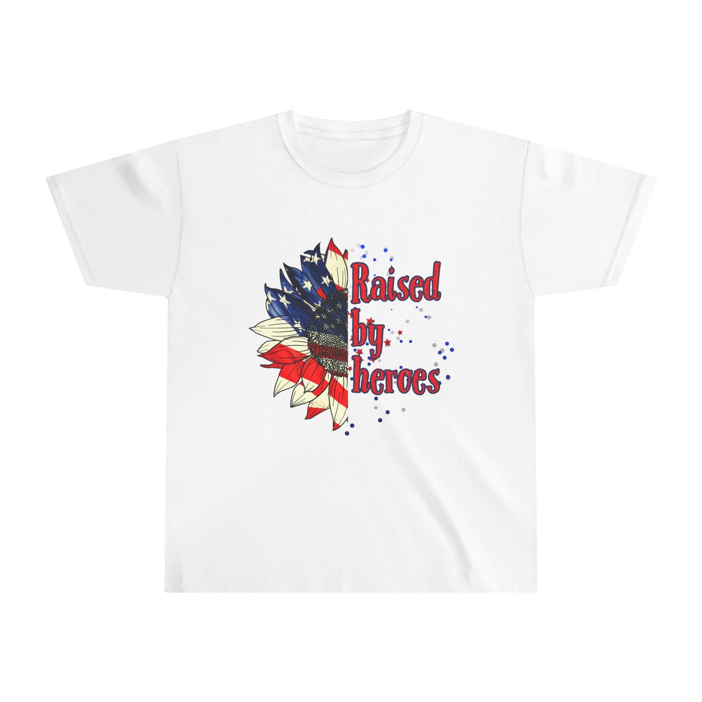 'Raised by Heroes' Youth Tee, Kids' Graphic T-Shirt, Memorial Day Gift, Independence Day Apparel, Summer Style