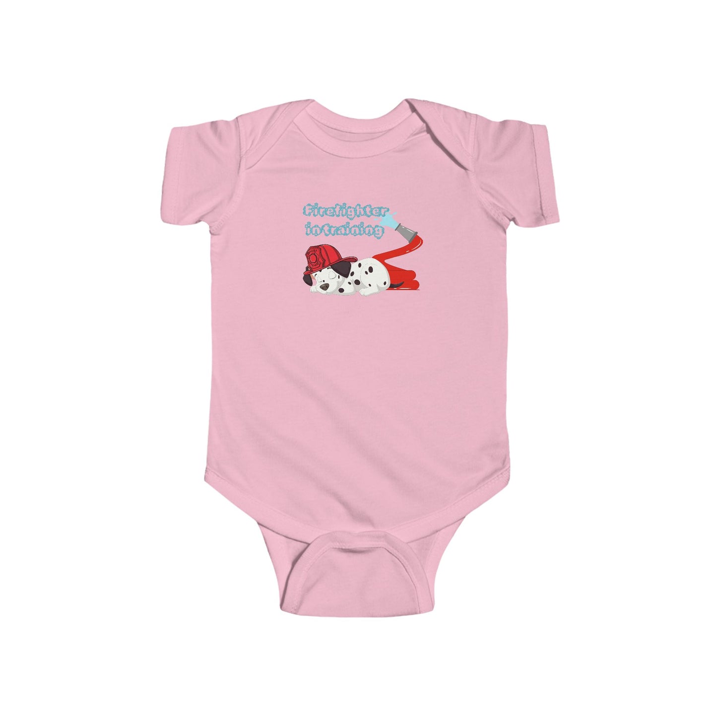 'Firefighter in Training' Infant Bodysuit with Cute Puppy Design, Baby Gift, Toddler Outfit, Newborn Clothes, Animal Lover Apparel