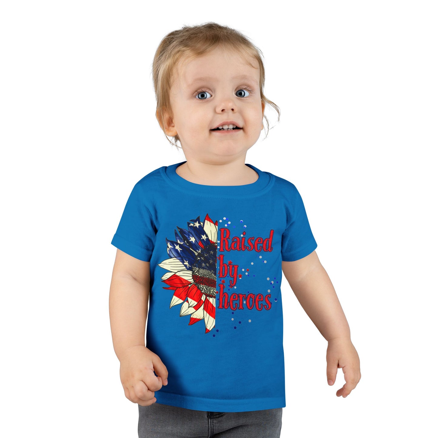 'Raised by Heroes' Toddler T-Shirt | Patriotic Kids Tee | Independence Day Gift, Memorial Day Outfit, Proud Family Apparel, Everyday Wear