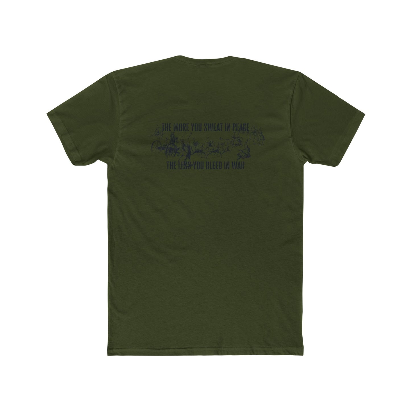 'The More You Sweat in Peace' Unisex Cotton Crew Tee, Inspirational T-Shirt, Casual Wear, Gift for Veterans, Motivational Tee