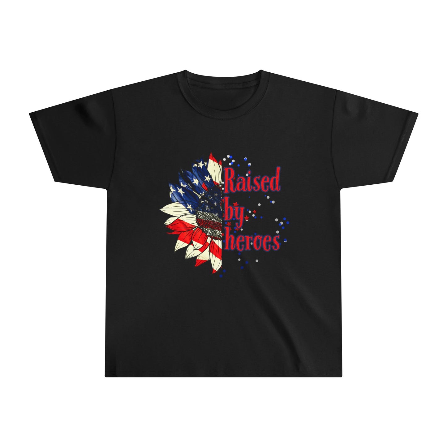 'Raised by Heroes' Youth Tee, Kids' Graphic T-Shirt, Memorial Day Gift, Independence Day Apparel, Summer Style