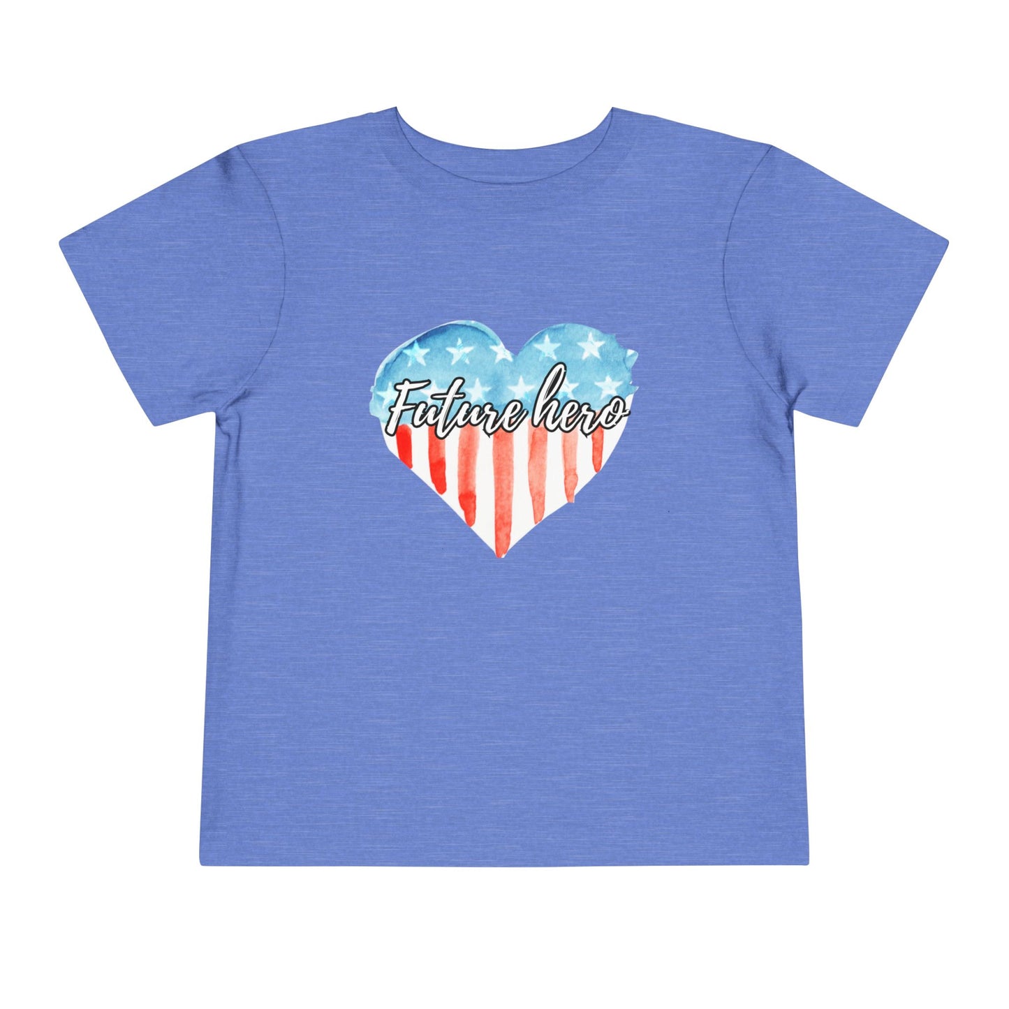Future Hero Shirt for Kids, Toddler Short Sleeve Tee with Patriotic Heart - American Flag Tee, Gift for Independence Day, 4th of July Outfit