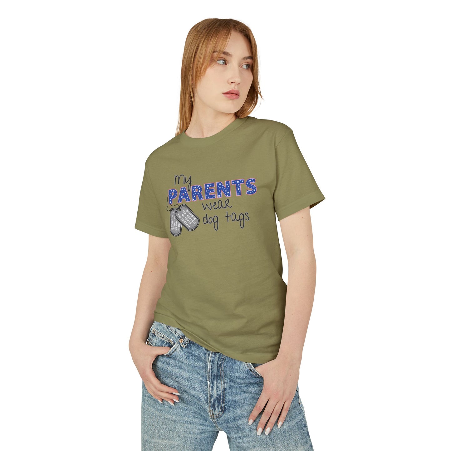 My Parents Wear Dog Tags Unisex Tee - Heavyweight Cotton T-Shirt, Casual Wear, Everyday Style