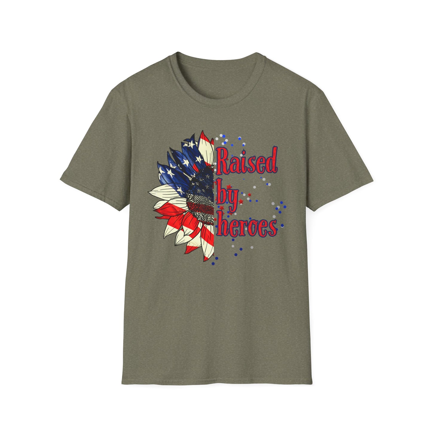 'Raised by Heroes' Unisex T-Shirt, Memorial Day Gift, Patriotic Tee, Veteran's Day Shirt, Gift for Military Families, Red White and Blue Shirt