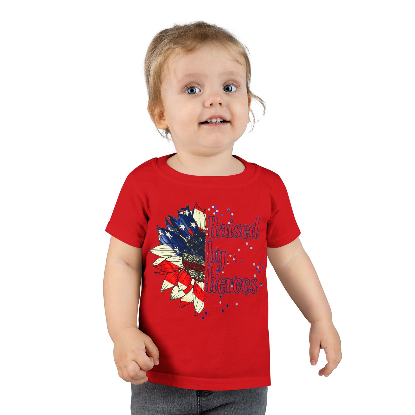 'Raised by Heroes' Toddler T-Shirt | Patriotic Kids Tee | Independence Day Gift, Memorial Day Outfit, Proud Family Apparel, Everyday Wear