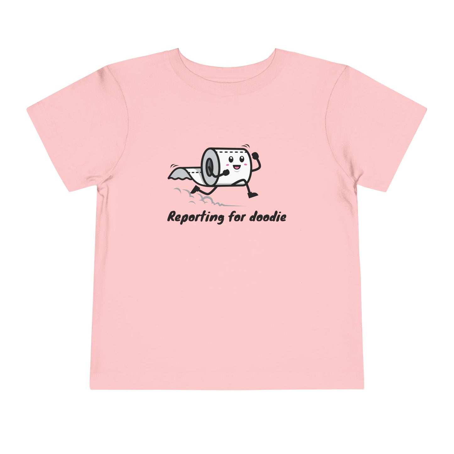 'Reporting for Doodie', Funny Toddler Shirt, Birthday Gift, Playdate Attire, Toddler Humor Tee