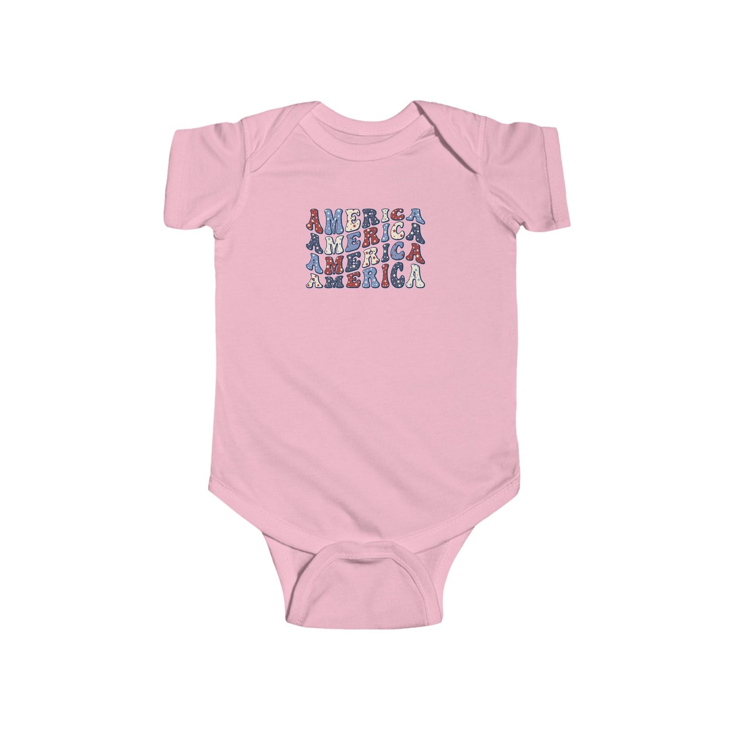 'America' Design Cute Infant Bodysuit - Perfect for July 4th, Baby Shower Gift, Toddler Apparel, Little Patriot, Everyday Wear