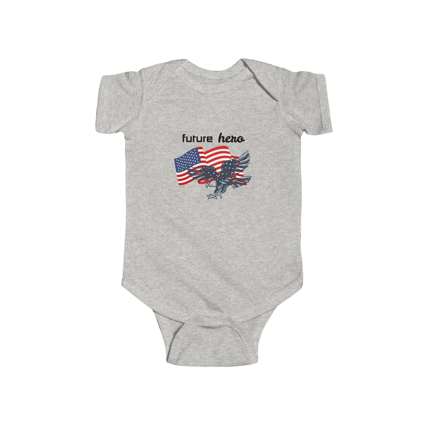 'Future Hero' Infant Bodysuit - Adorable Baby Outfit, American Flag Theme, Perfect for Baby Showers, 4th of July, Everyday Wear, Gift Idea