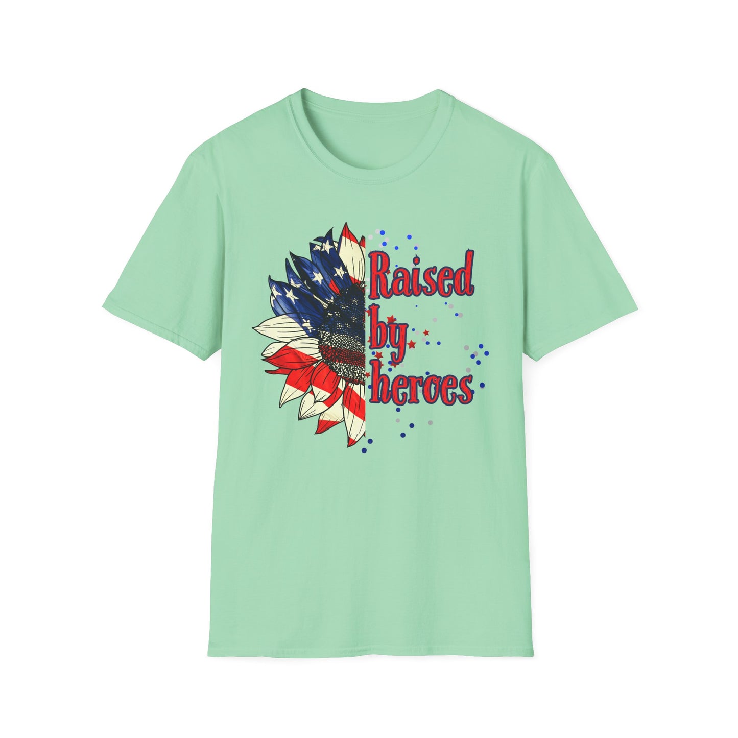 'Raised by Heroes' Unisex T-Shirt, Memorial Day Gift, Patriotic Tee, Veteran's Day Shirt, Gift for Military Families, Red White and Blue Shirt
