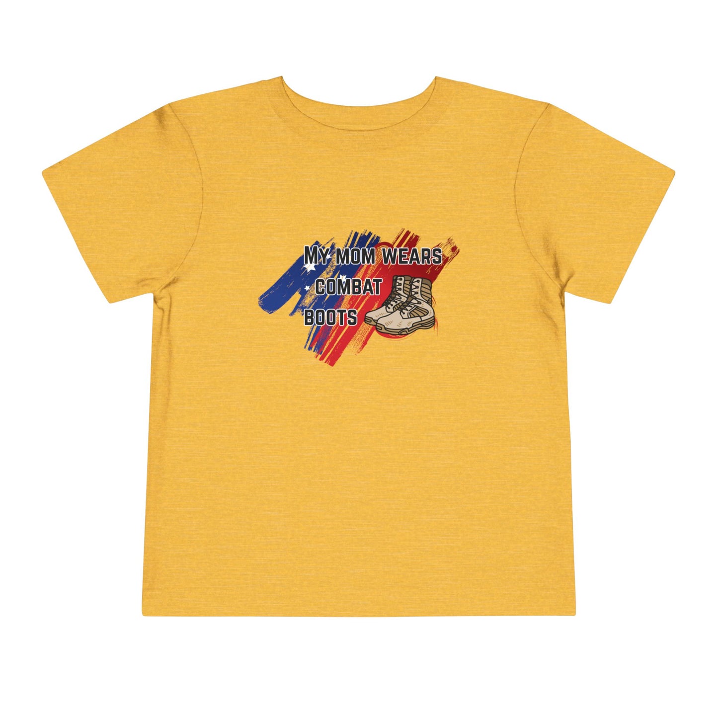 'My Mom Wears Combat Boots' Toddler Tee - Fun Kids Shirt, Gifts for Military Families, Cute Toddler Outfit, Everyday Wear, Unique Baby Tee