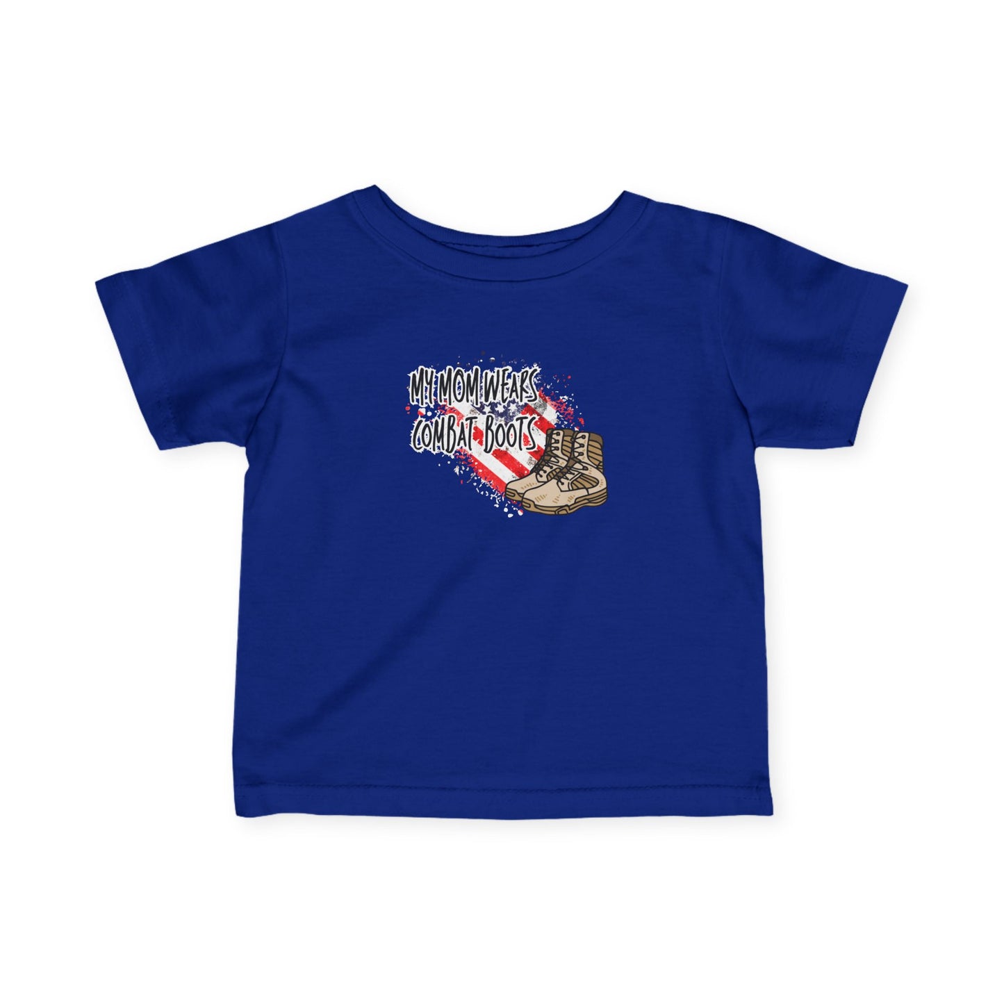 My Mom Wears Combat Boots Infant Tee, Cute Baby Shirt, Toddler Combat T-Shirt, Unique Baby Gift, Military Mom Shirt