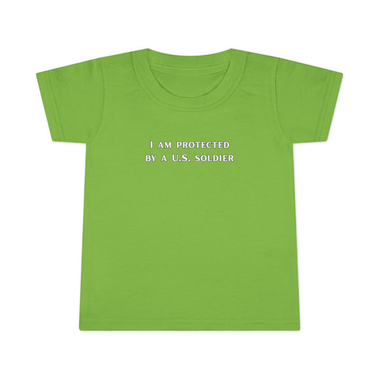 ' I Am Protected by a U.S. Soldier' Toddler T-Shirt - Patriotic Tee for Kids