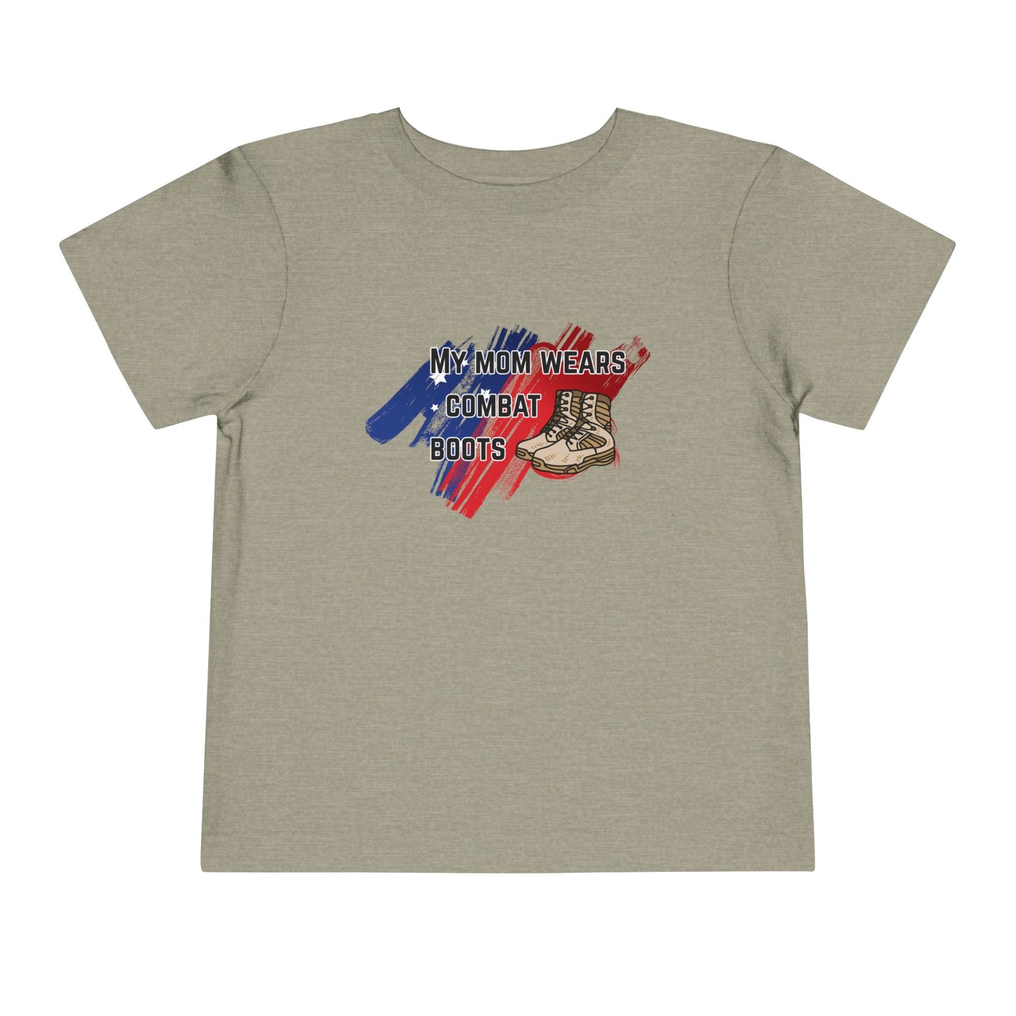 'My Mom Wears Combat Boots' Toddler Tee - Fun Kids Shirt, Gifts for Military Families, Cute Toddler Outfit, Everyday Wear, Unique Baby Tee