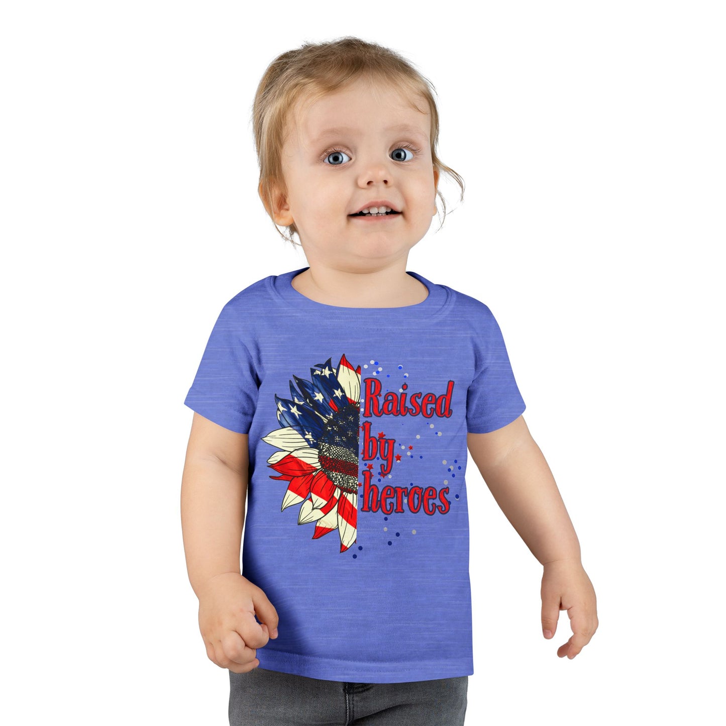 'Raised by Heroes' Toddler T-Shirt | Patriotic Kids Tee | Independence Day Gift, Memorial Day Outfit, Proud Family Apparel, Everyday Wear