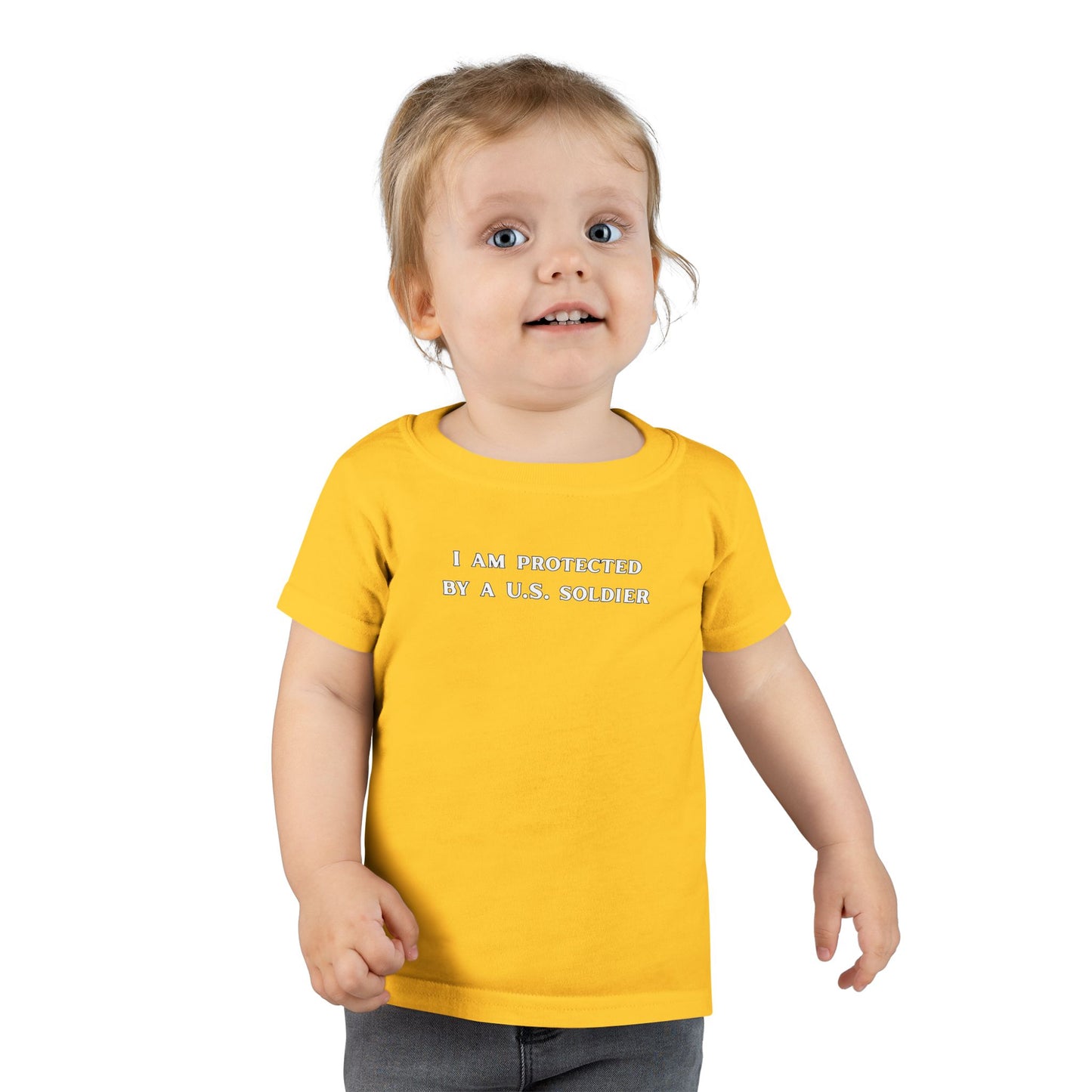 ' I Am Protected by a U.S. Soldier' Toddler T-Shirt - Patriotic Tee for Kids