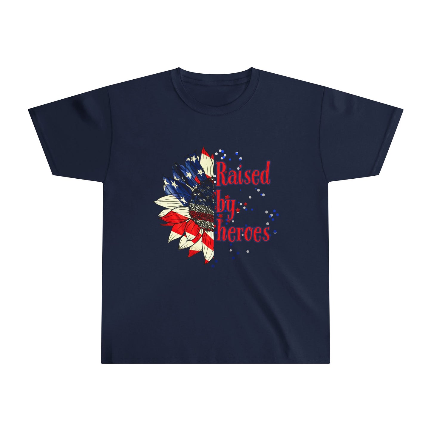 'Raised by Heroes' Youth Tee, Kids' Graphic T-Shirt, Memorial Day Gift, Independence Day Apparel, Summer Style