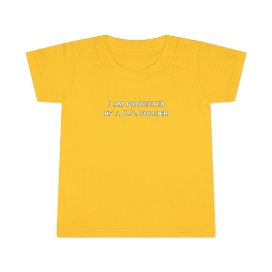 ' I Am Protected by a U.S. Soldier' Toddler T-Shirt - Patriotic Tee for Kids