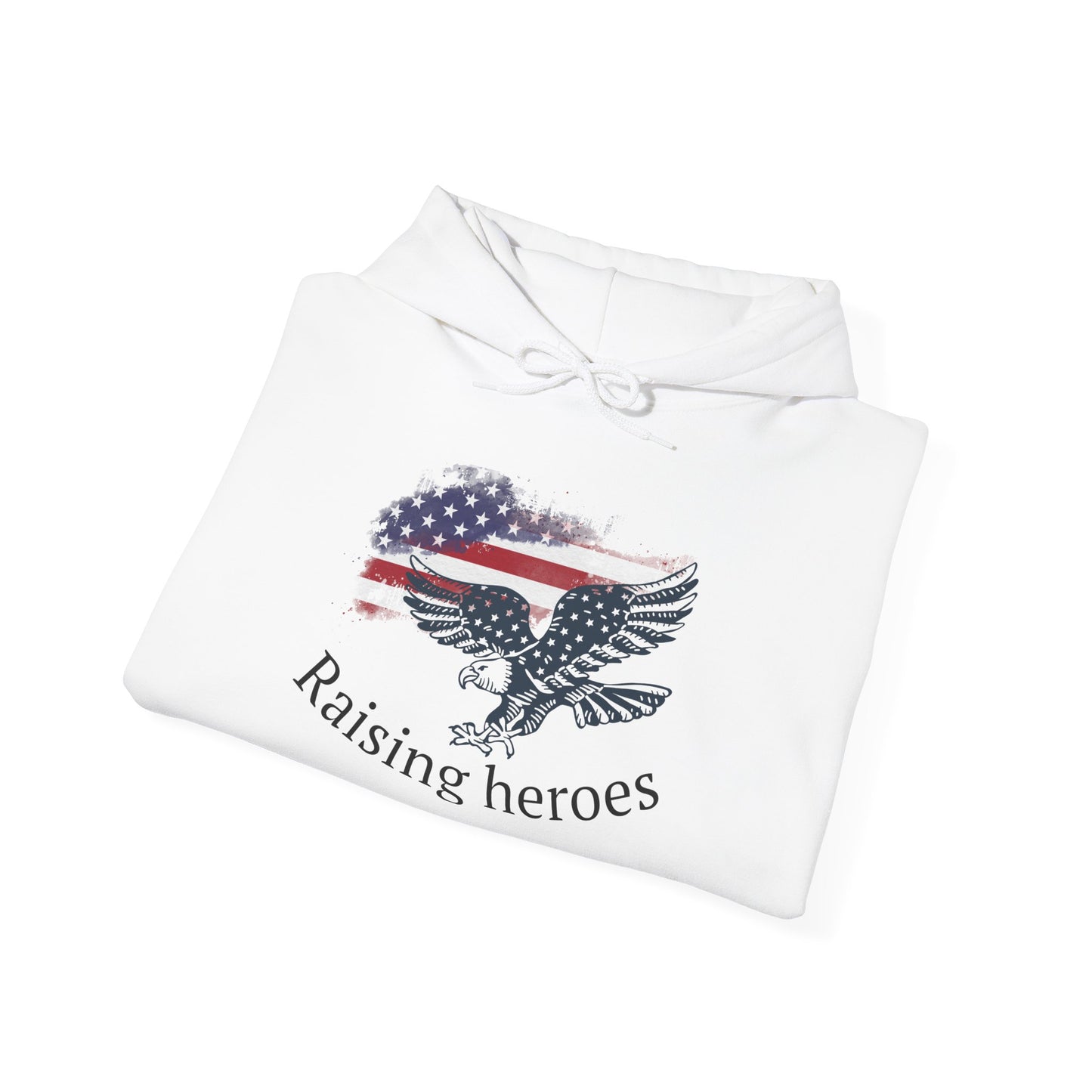 'Raising Heroes' Eagle Hoodie - Patriotic Apparel, Flag Clothing, Unisex Casual Wear, Gift for Military/Law Enforcement Families