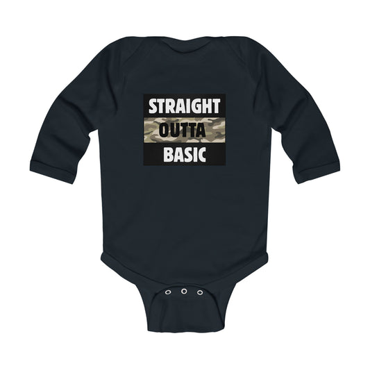 'Straight Outta Basic' Infant Long Sleeve Bodysuit