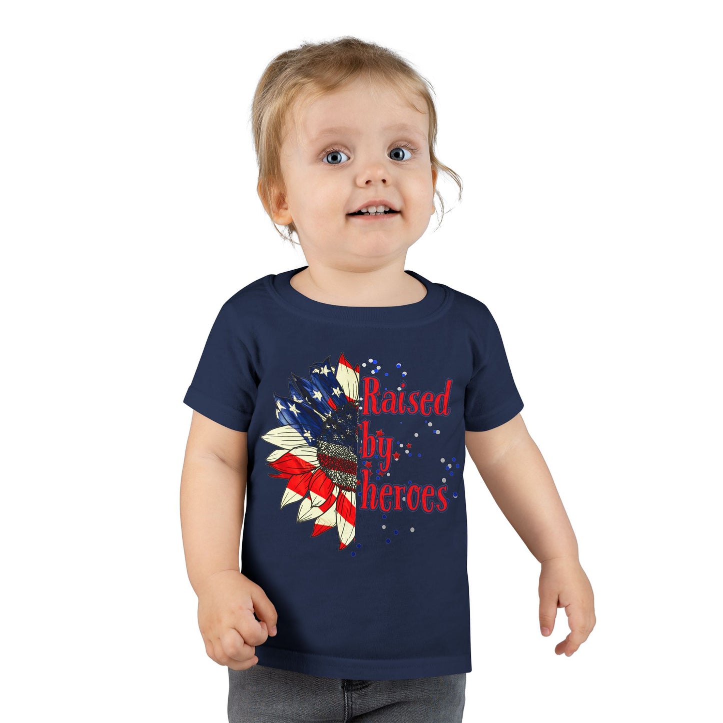 'Raised by Heroes' Toddler T-Shirt | Patriotic Kids Tee | Independence Day Gift, Memorial Day Outfit, Proud Family Apparel, Everyday Wear