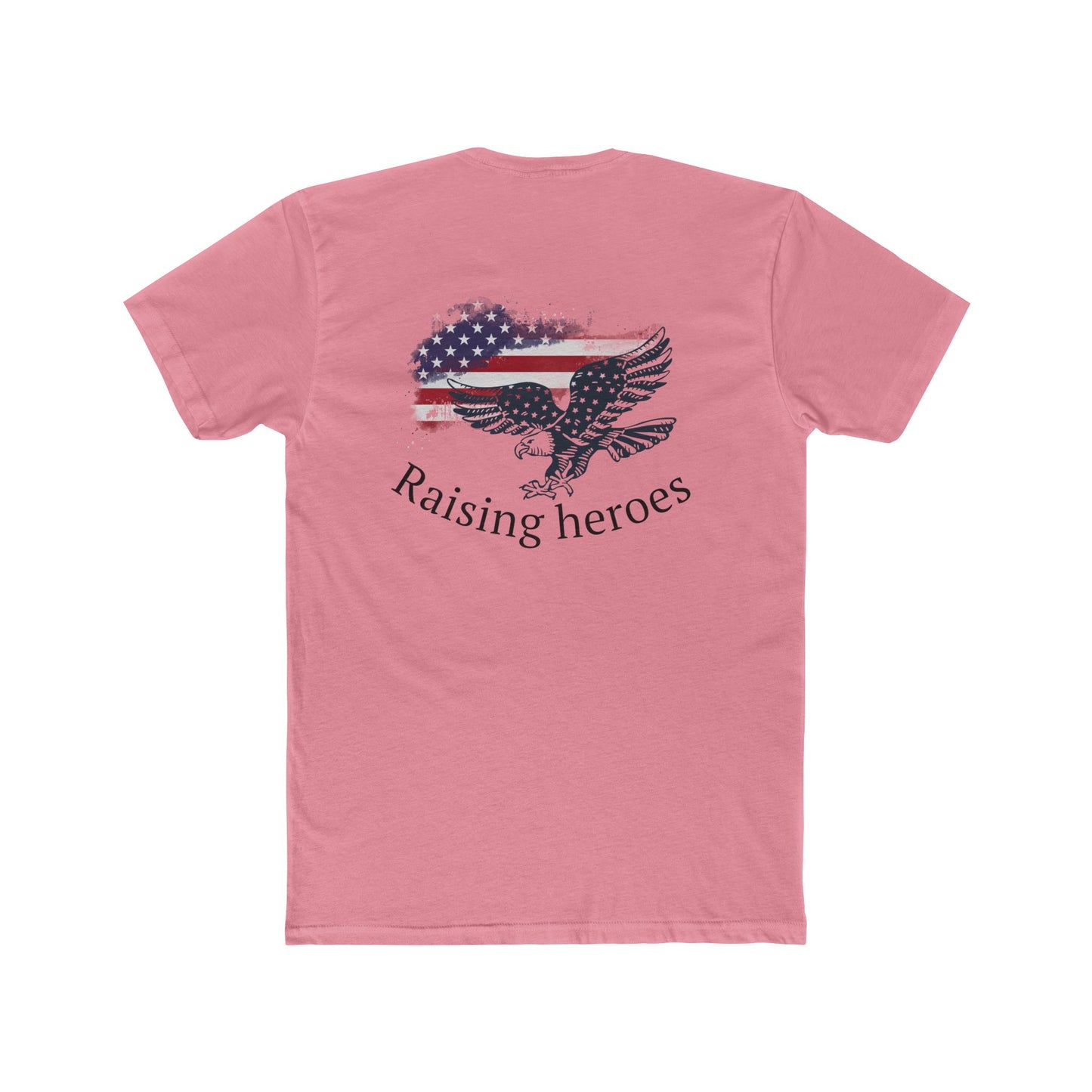 Raising Heroes Unisex Cotton Crew Tee - Vintage American Flag Design, Patriotic Gift, Comfy Tee, Perfect for Celebrations