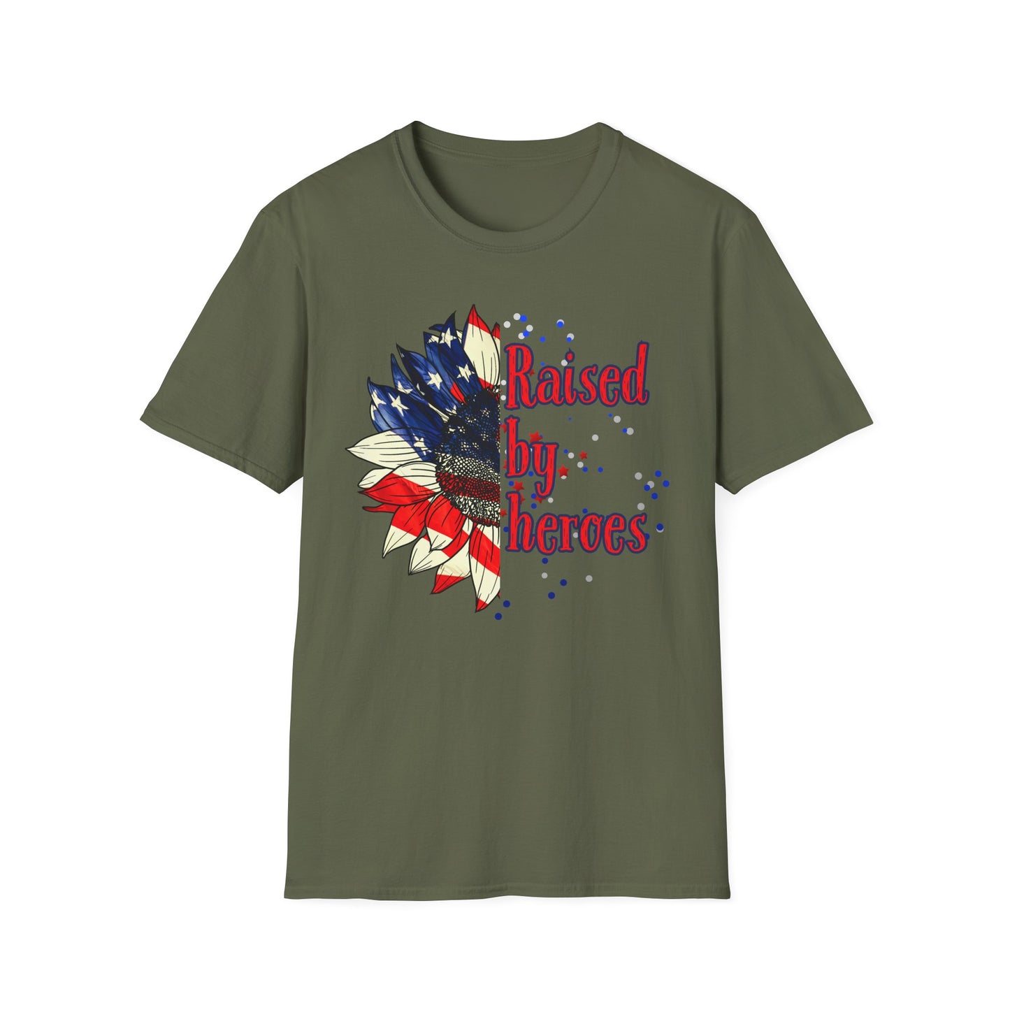 'Raised by Heroes' Unisex T-Shirt, Memorial Day Gift, Patriotic Tee, Veteran's Day Shirt, Gift for Military Families, Red White and Blue Shirt