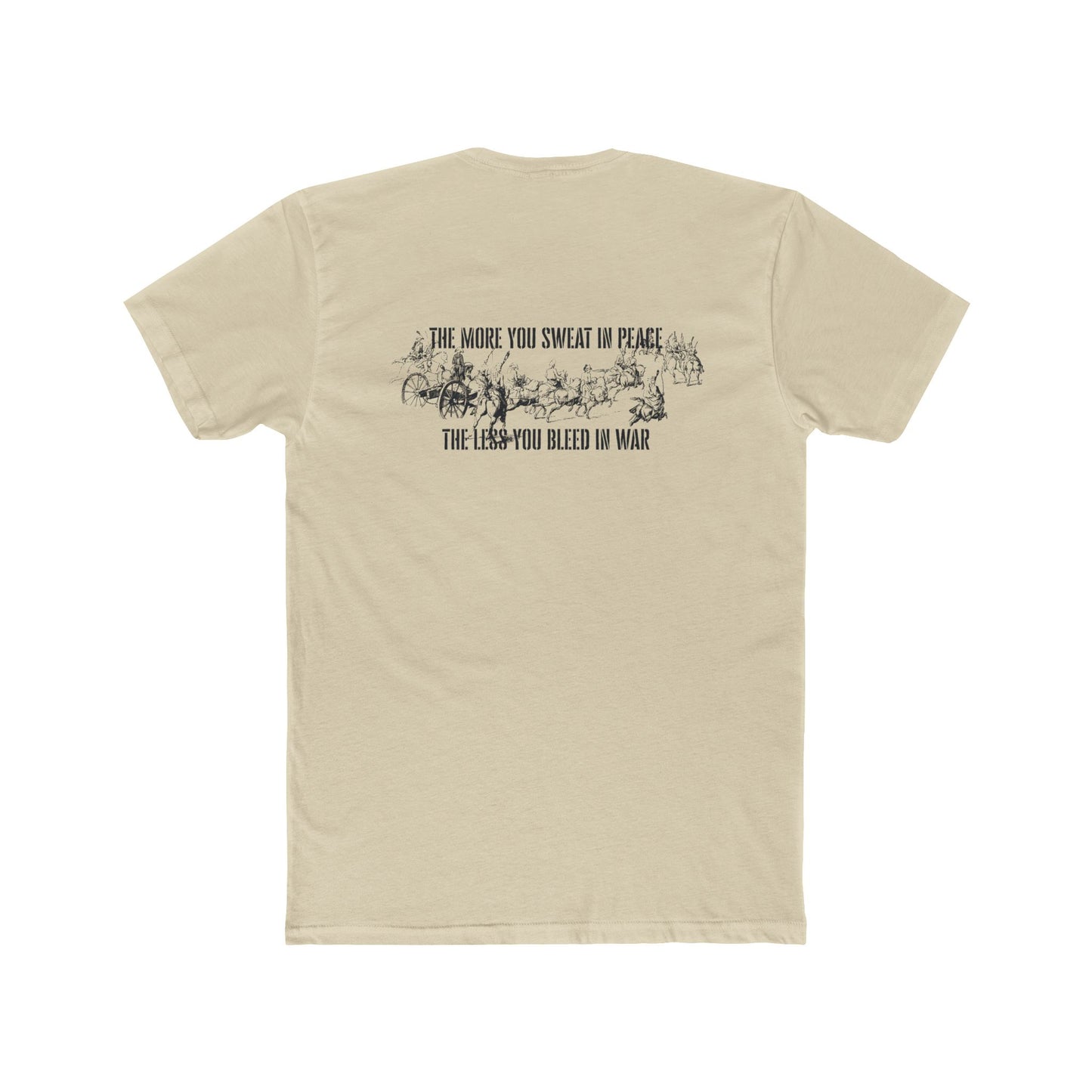 'The More You Sweat in Peace' Unisex Cotton Crew Tee, Inspirational T-Shirt, Casual Wear, Gift for Veterans, Motivational Tee