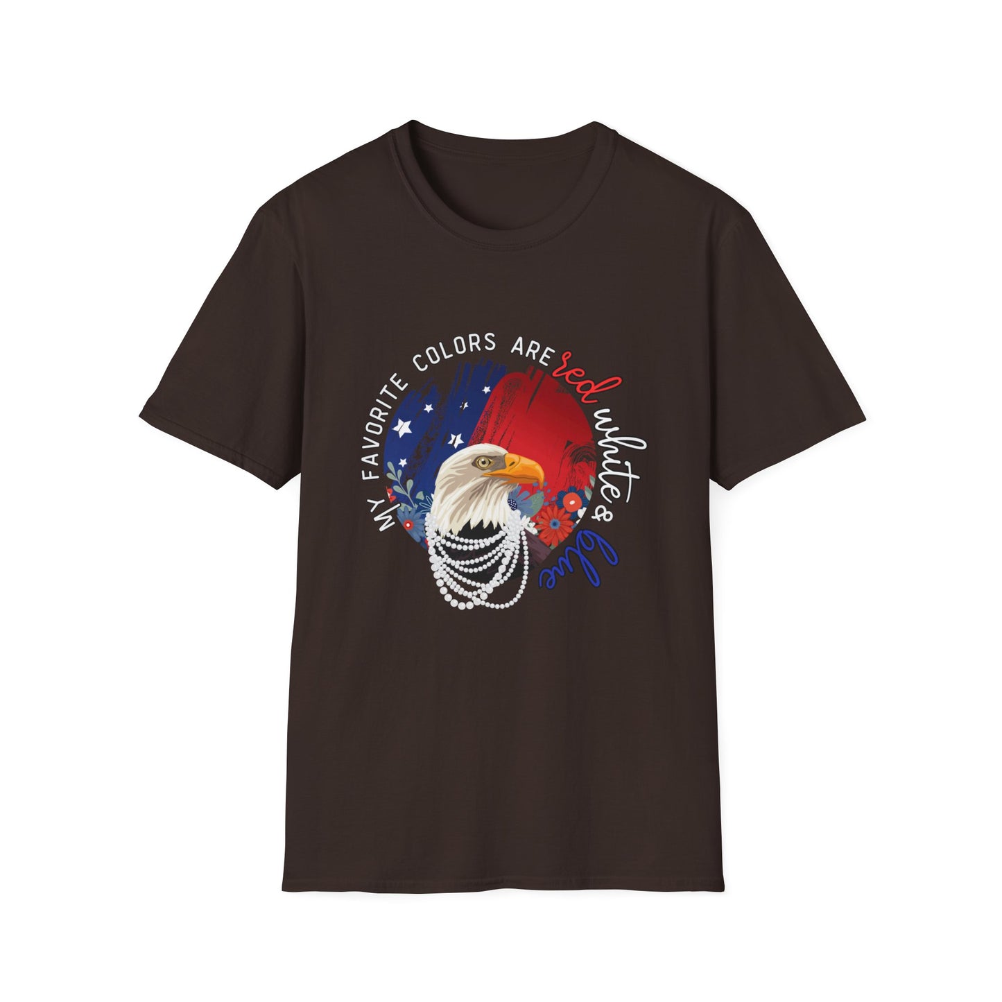 'My Favorite Colors' Red, White, & Blue Unisex fit Softstyle T-Shirt