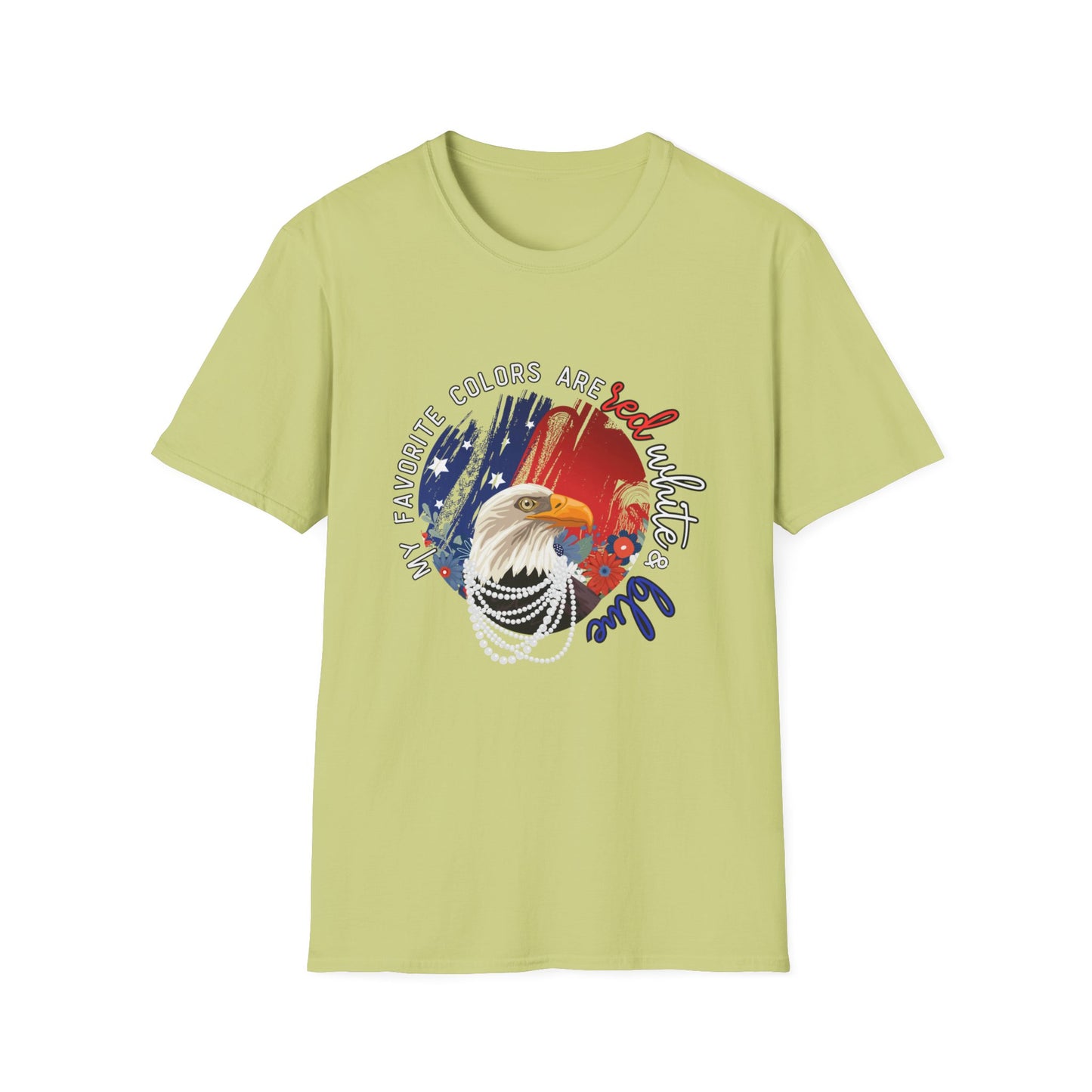 'My Favorite Colors' Red, White, & Blue Unisex fit Softstyle T-Shirt