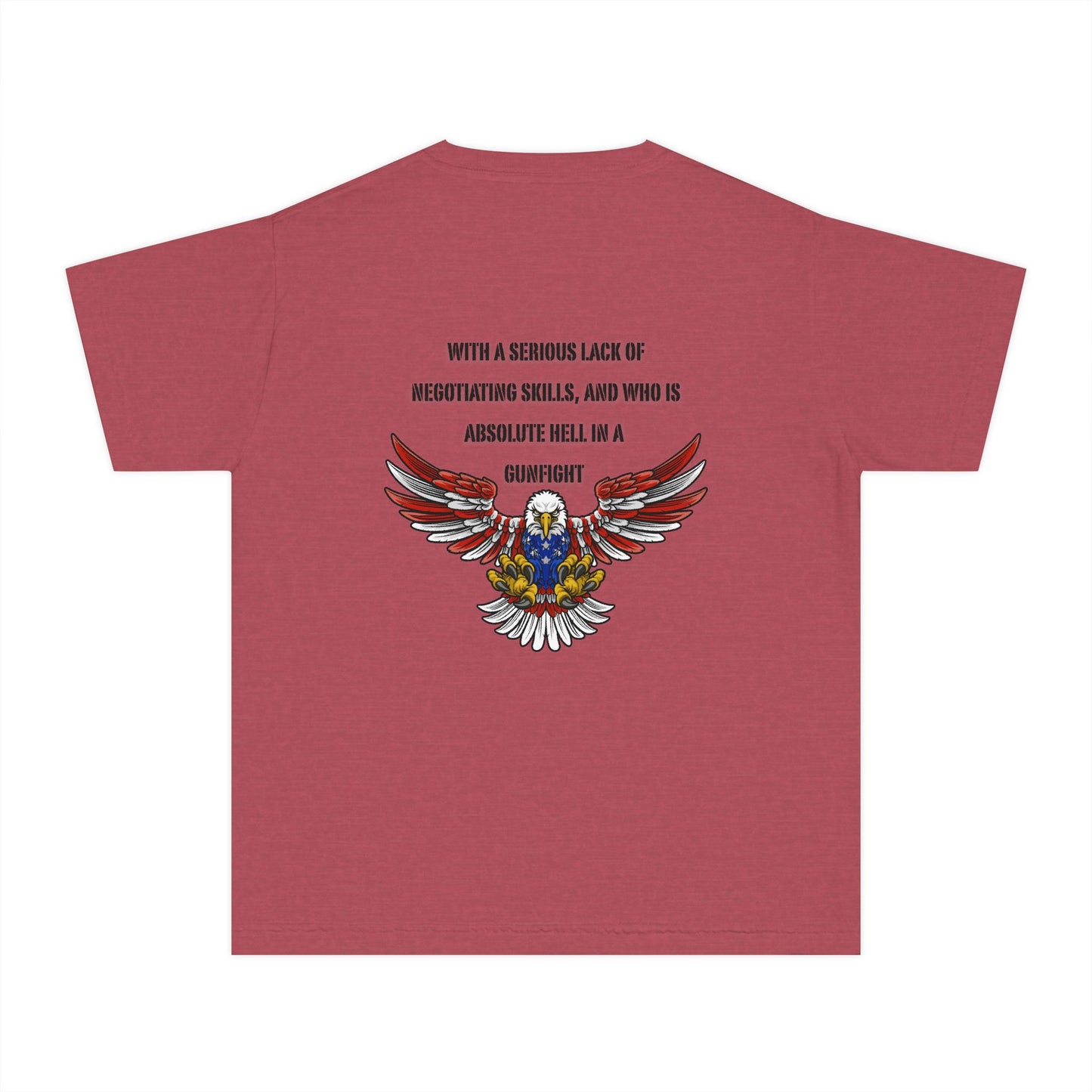 I am protected by a U.S. Soldier Youth Military-Inspired Tee: Proud Supporter Shirt, Patriotic Gift for Kids, Memorial Day, Veterans Day, Family Support Apparel