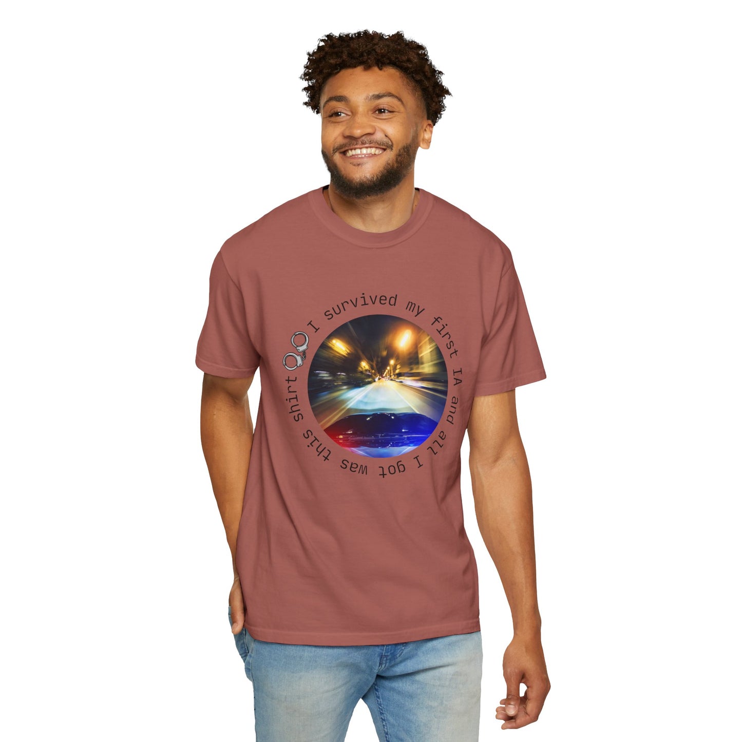 I Survived My First IA Unisex Garment-Dyed T-shirt - Law Enforcement Milestone