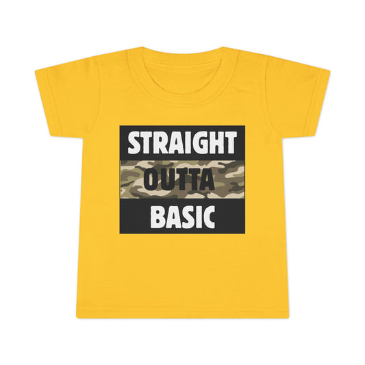 'Straight Outta Basic' Toddler T-Shirt - Fun Kids Tee, Birthday Gift, Everyday Wear, Statement Shirt, Causal Outfit