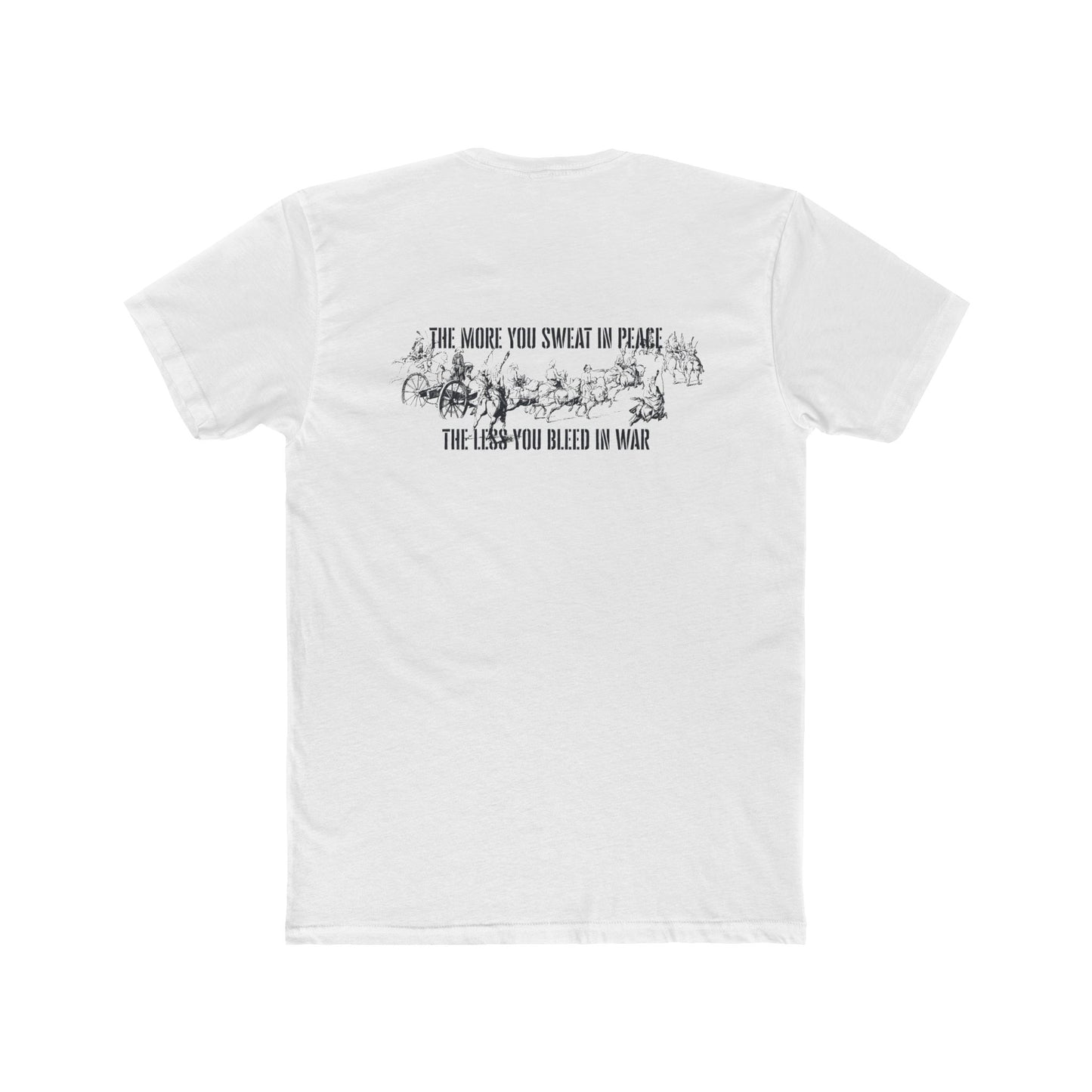 'The More You Sweat in Peace' Unisex Cotton Crew Tee, Inspirational T-Shirt, Casual Wear, Gift for Veterans, Motivational Tee