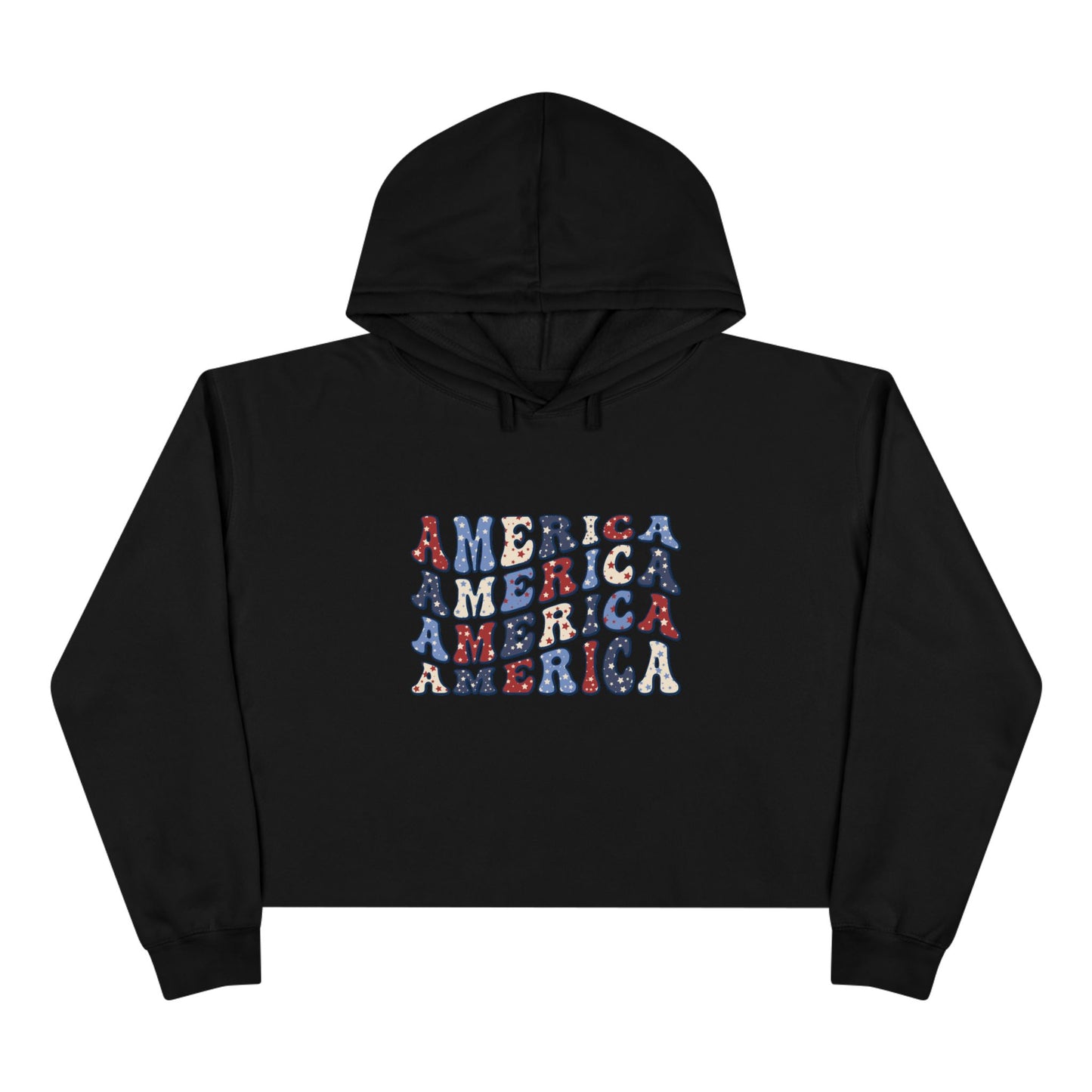 'America' Patriotic Crop Hoodie - Trendy American Spirit Sweatshirt for Summer, Casual Wear, Independence Day, Gifts, Festival Style