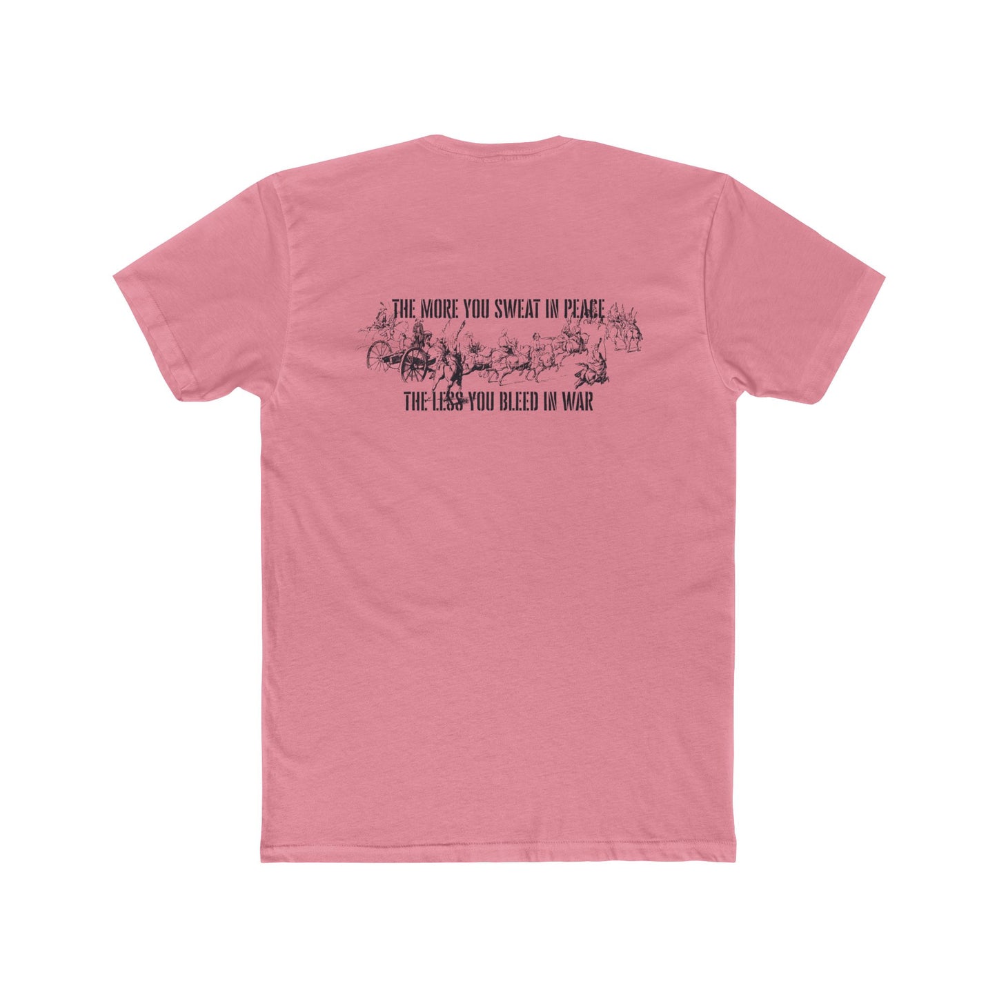 'The More You Sweat in Peace' Unisex Cotton Crew Tee, Inspirational T-Shirt, Casual Wear, Gift for Veterans, Motivational Tee