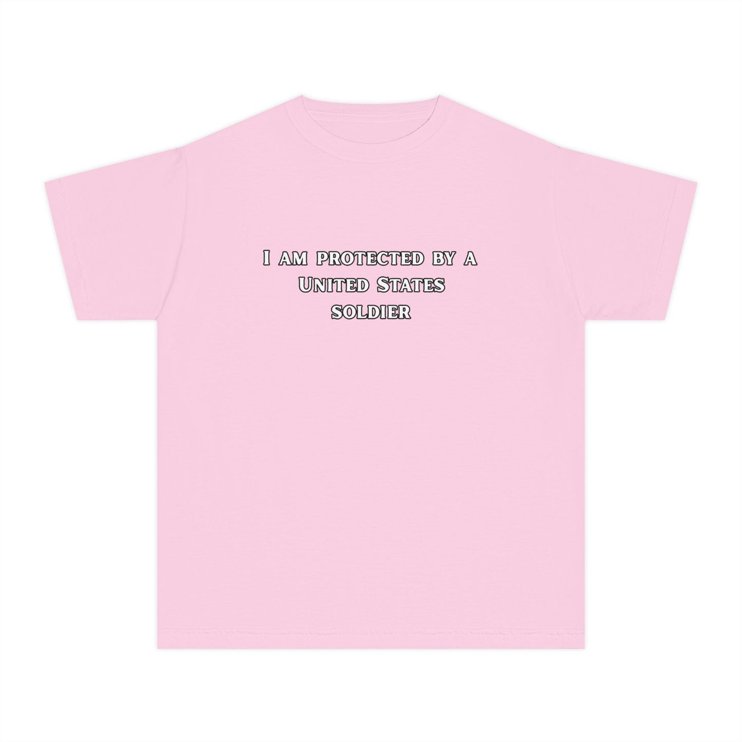 Protected by a U.S. Soldier Youth Midweight Tee - Perfect for Military Families, Patriotic Events, Gifts, and Everyday Wear, Apparel, [...]
