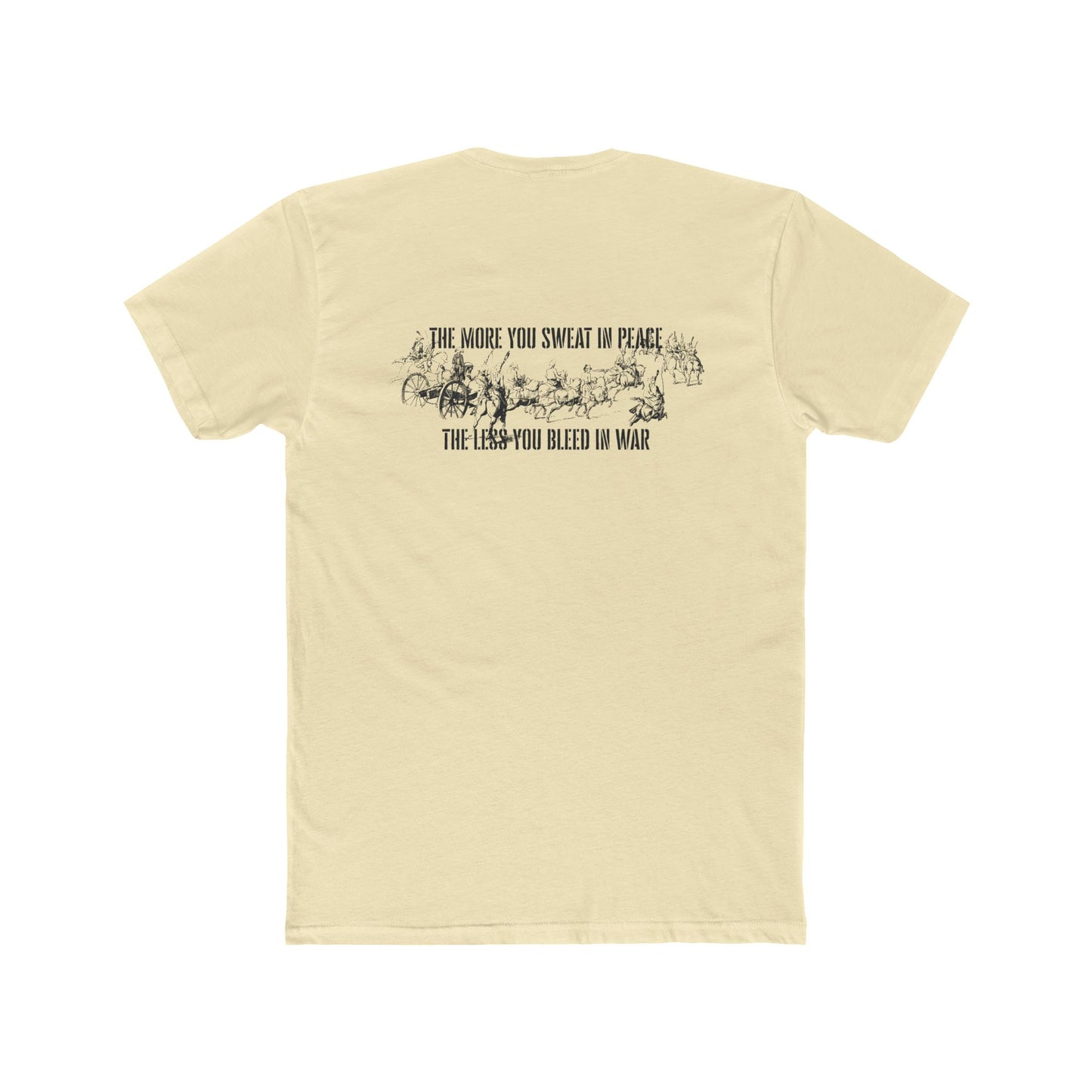 'The More You Sweat in Peace' Unisex Cotton Crew Tee, Inspirational T-Shirt, Casual Wear, Gift for Veterans, Motivational Tee