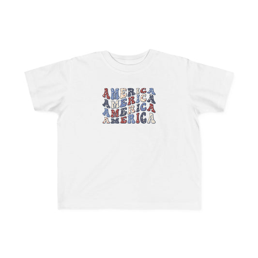 'America' Toddler Tee, Independence Day Shirt, Kids USA T-Shirt, Patriotic Baby Clothes, 4th of July Outfit, Toddler Gift