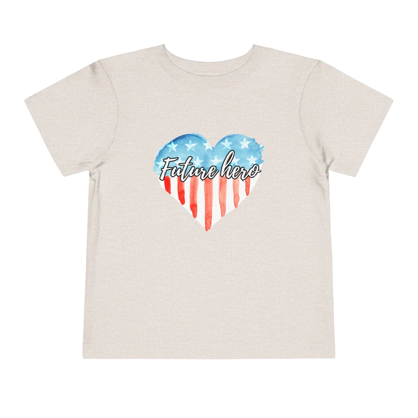 Future Hero Shirt for Kids, Toddler Short Sleeve Tee with Patriotic Heart - American Flag Tee, Gift for Independence Day, 4th of July Outfit