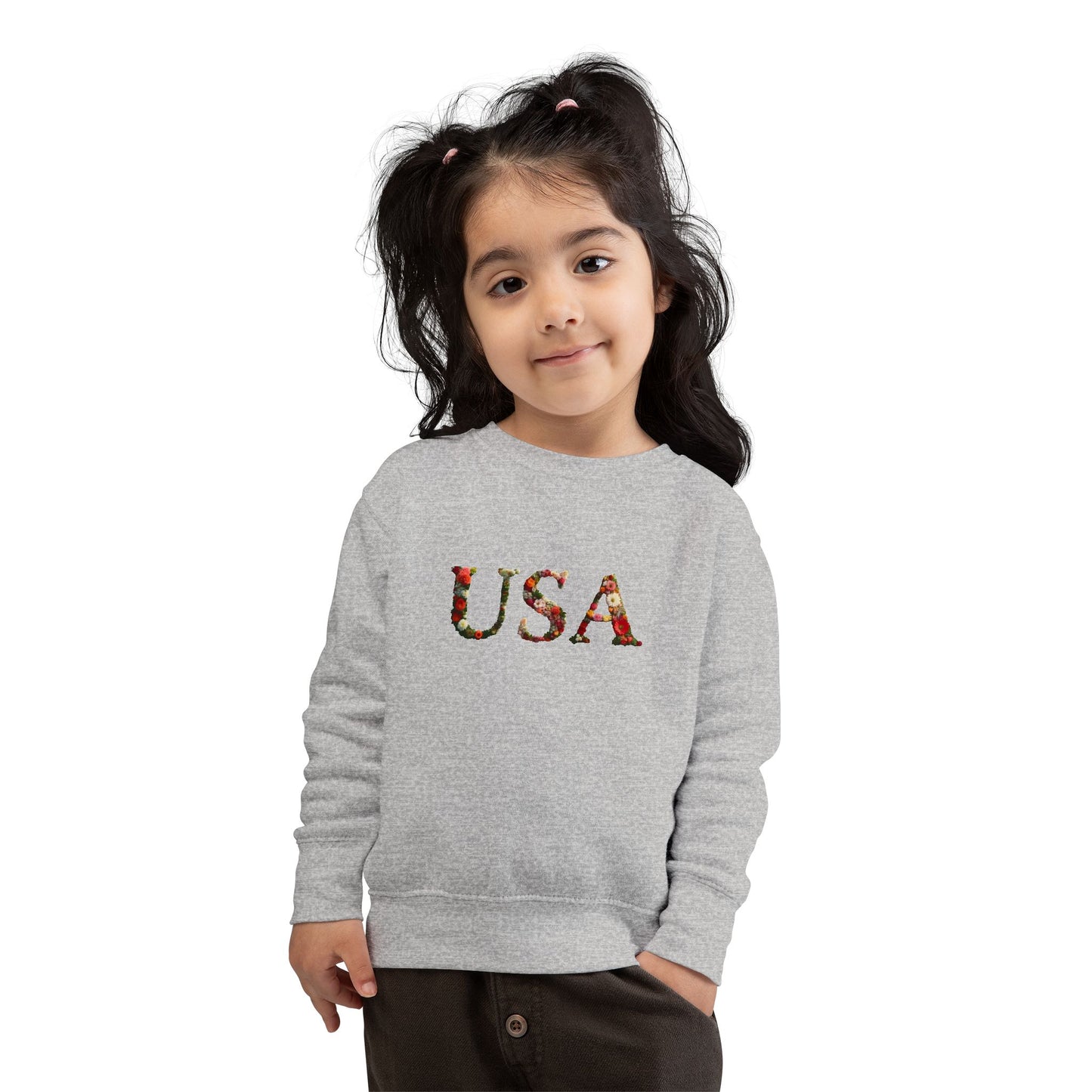 'USA' Floral Toddler Sweatshirt