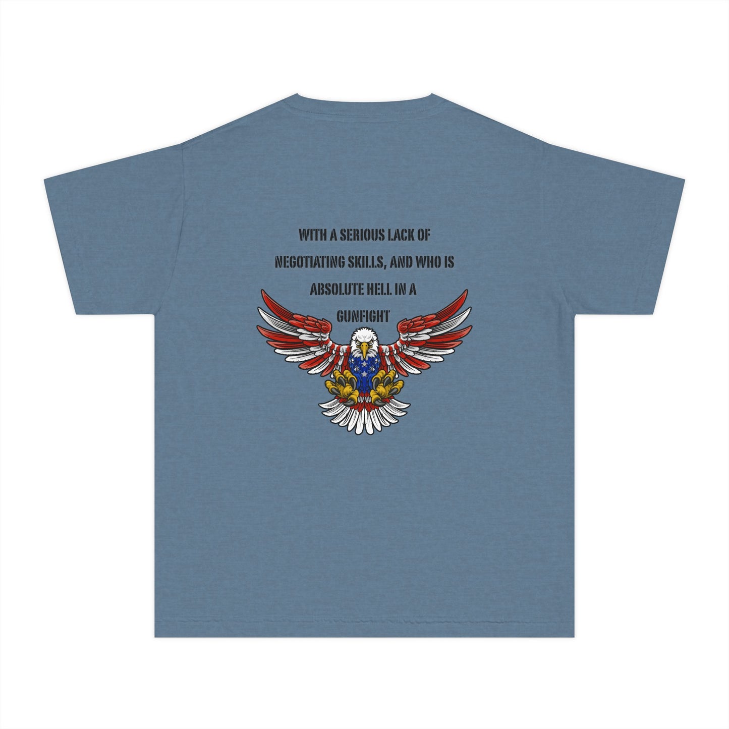 I am protected by a U.S. Soldier Youth Military-Inspired Tee: Proud Supporter Shirt, Patriotic Gift for Kids, Memorial Day, Veterans Day, Family Support Apparel