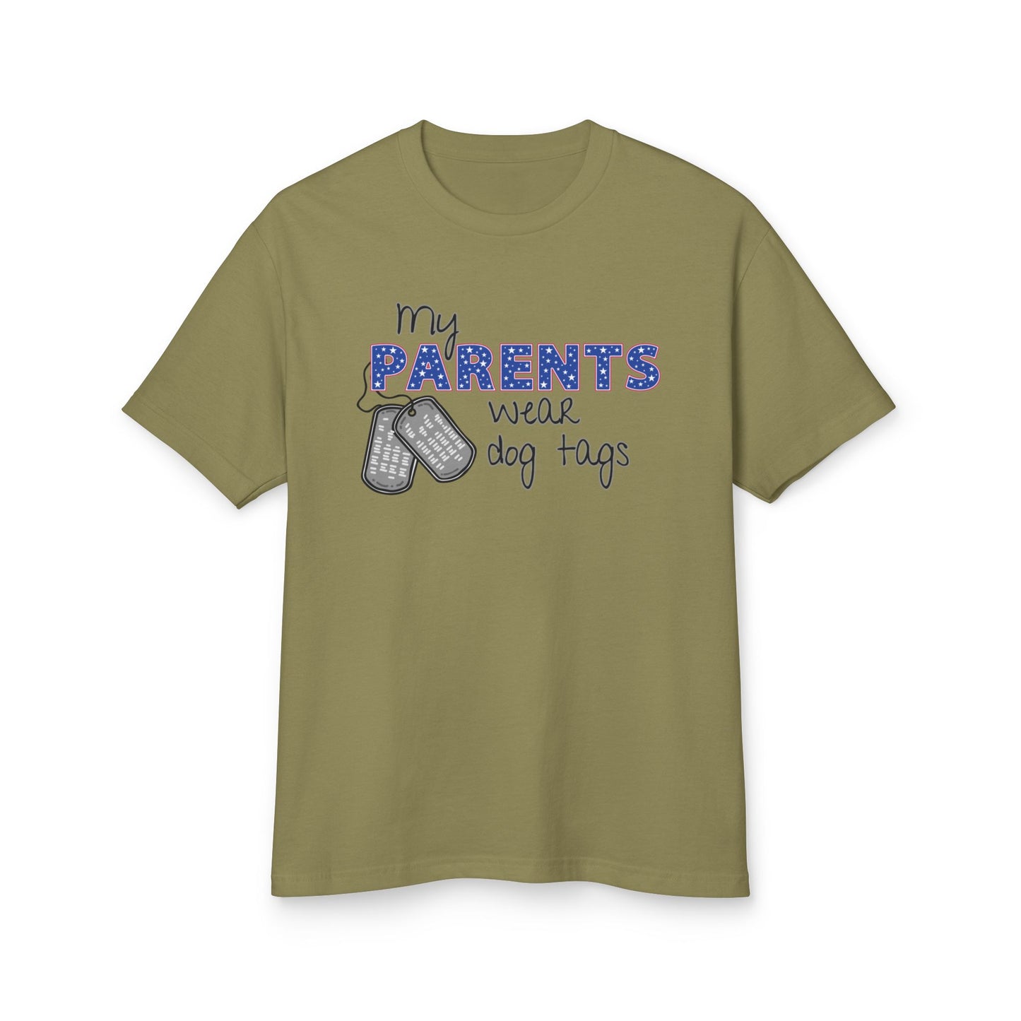 My Parents Wear Dog Tags Unisex Tee - Heavyweight Cotton T-Shirt, Casual Wear, Everyday Style