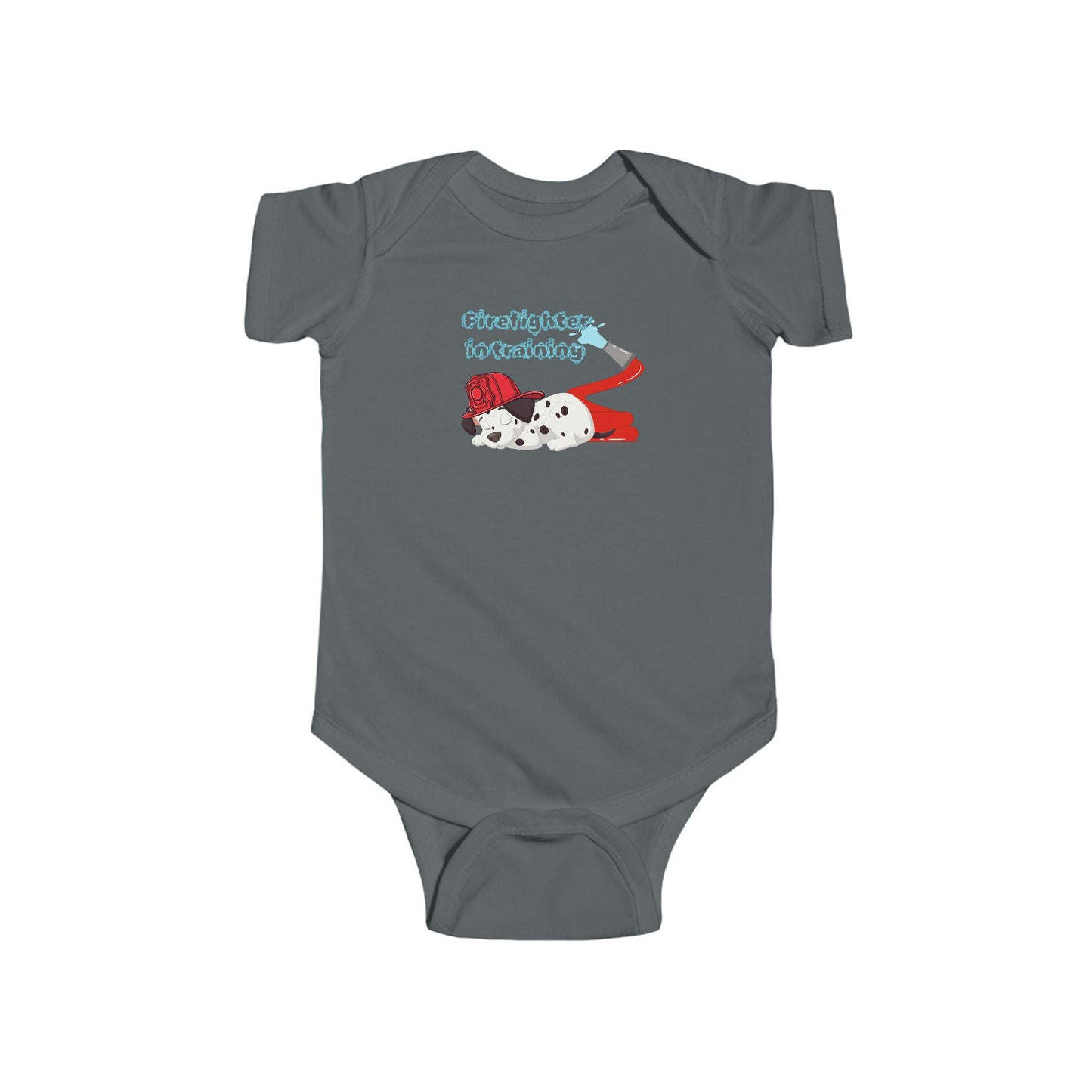 'Firefighter in Training' Infant Bodysuit with Cute Puppy Design, Baby Gift, Toddler Outfit, Newborn Clothes, Animal Lover Apparel