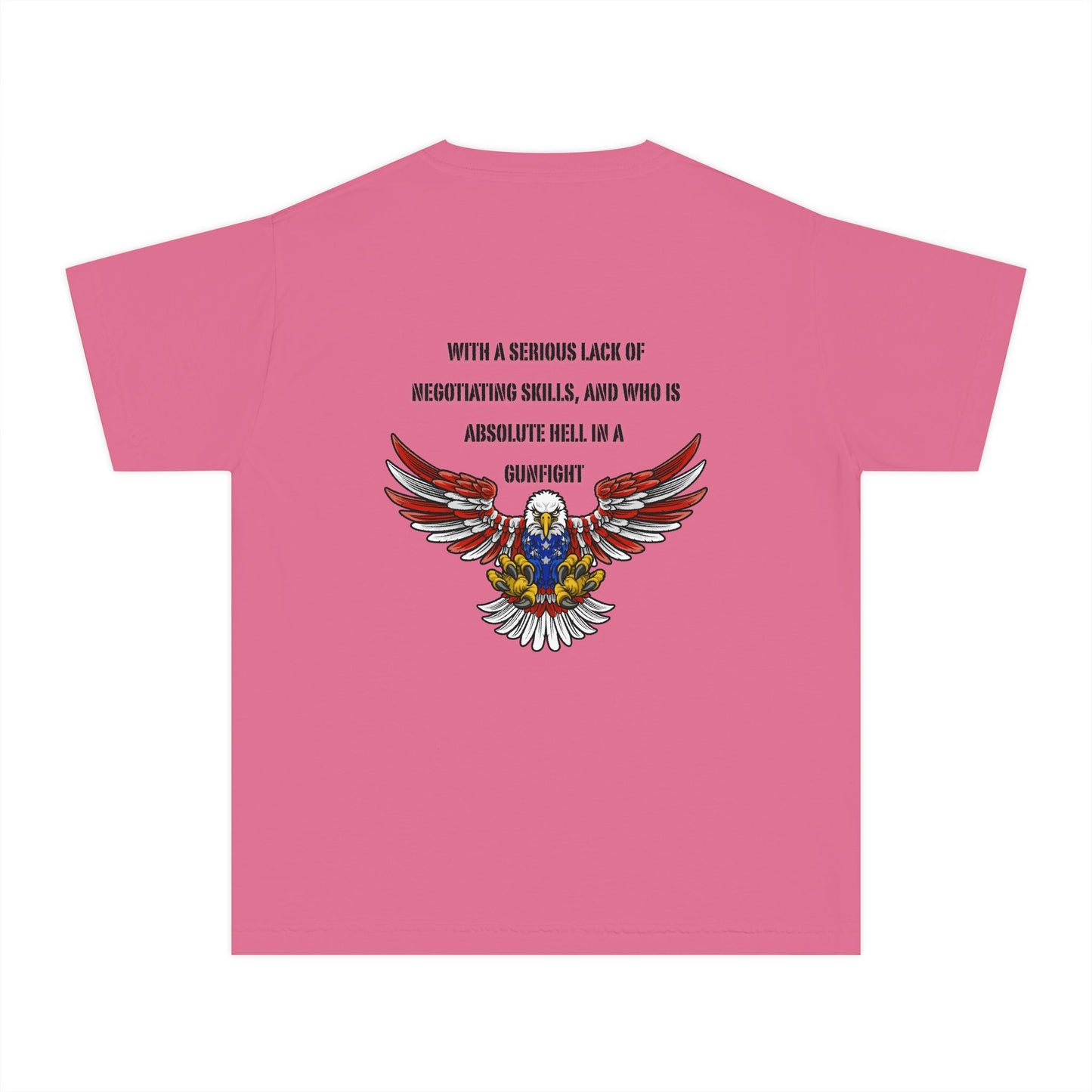 I am protected by a U.S. Soldier Youth Military-Inspired Tee: Proud Supporter Shirt, Patriotic Gift for Kids, Memorial Day, Veterans Day, Family Support Apparel