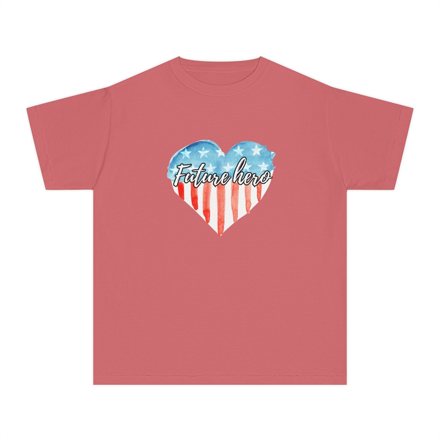 Future Hero Youth Midweight T-Shirt for Kids, Patriotic Heart Design, Independence Day Gift, Summer Activewear, American [...]