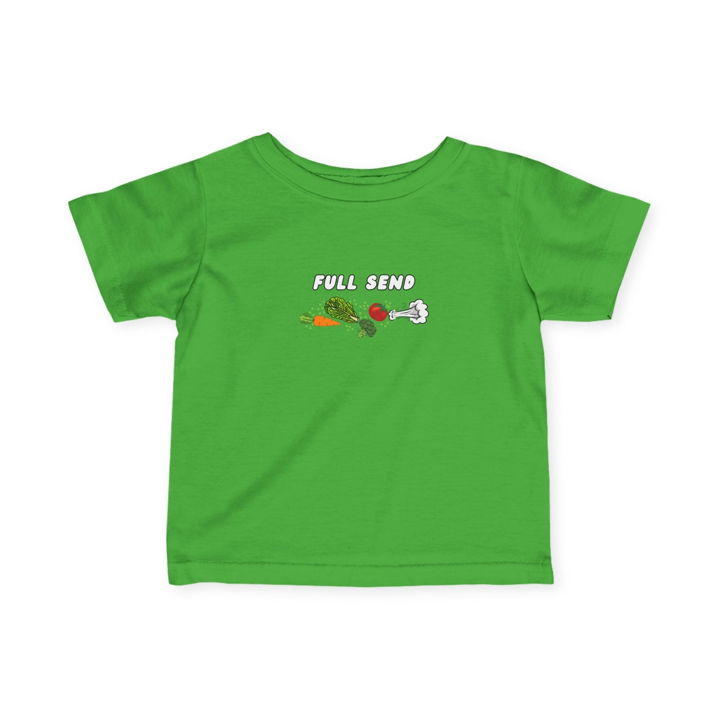 'Full Send' Playful Vegetable Theme Infant Tee, Cute Kids T-Shirt, Baby Shower Gift, Summer Apparel, Toddler Outfit