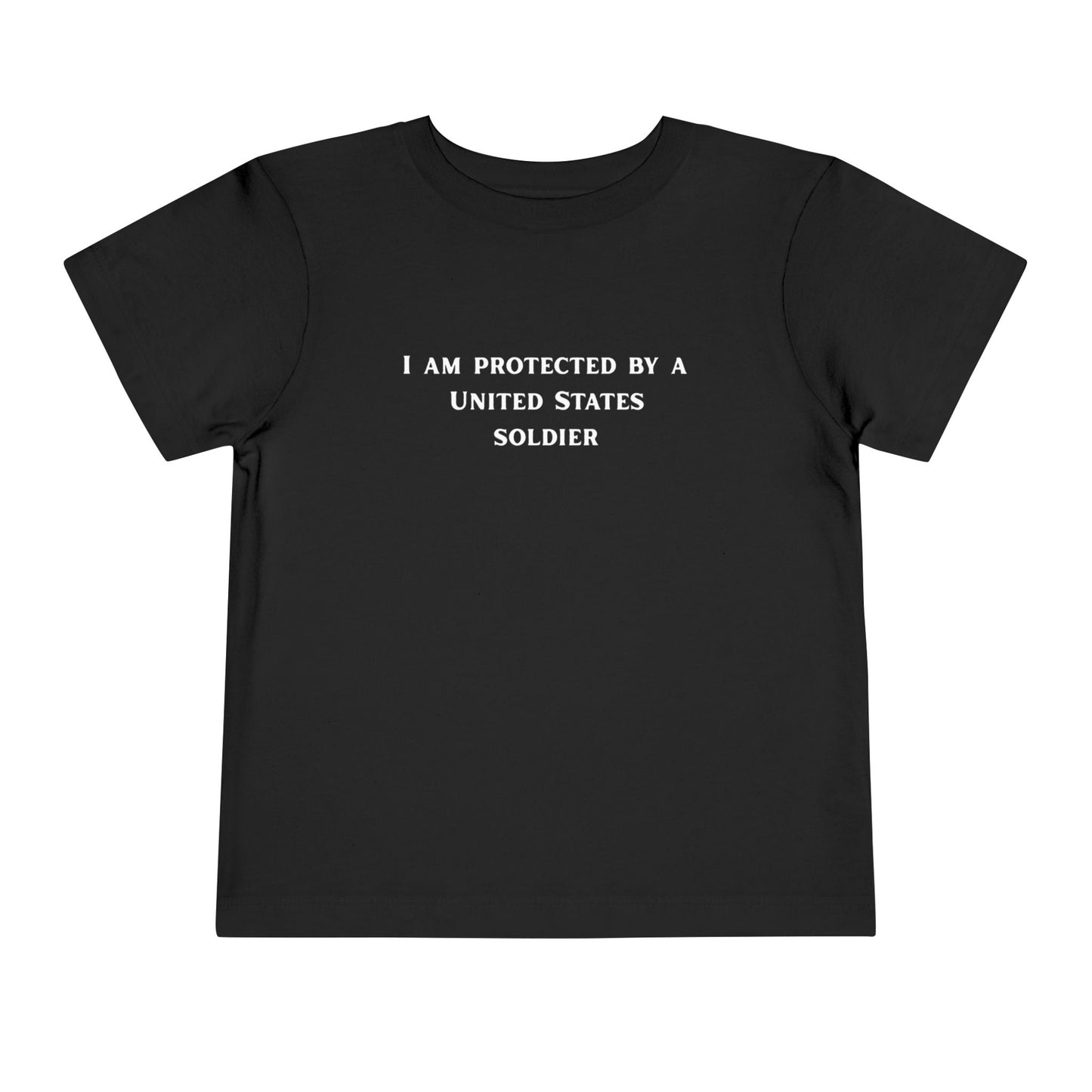 I Am Protected by a United States Soldier, Toddler Short Sleeve Tee - Military Pride, Cute Kid's Tee, Gift for Military Families, [...]