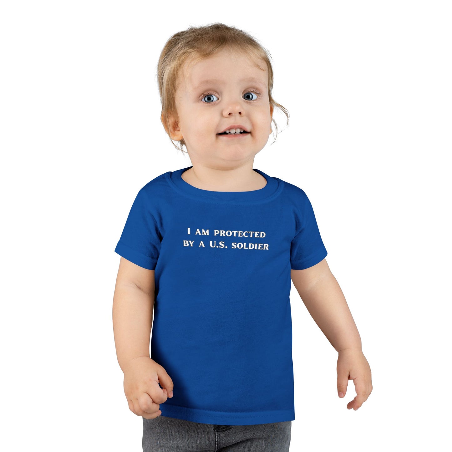 ' I Am Protected by a U.S. Soldier' Toddler T-Shirt - Patriotic Tee for Kids